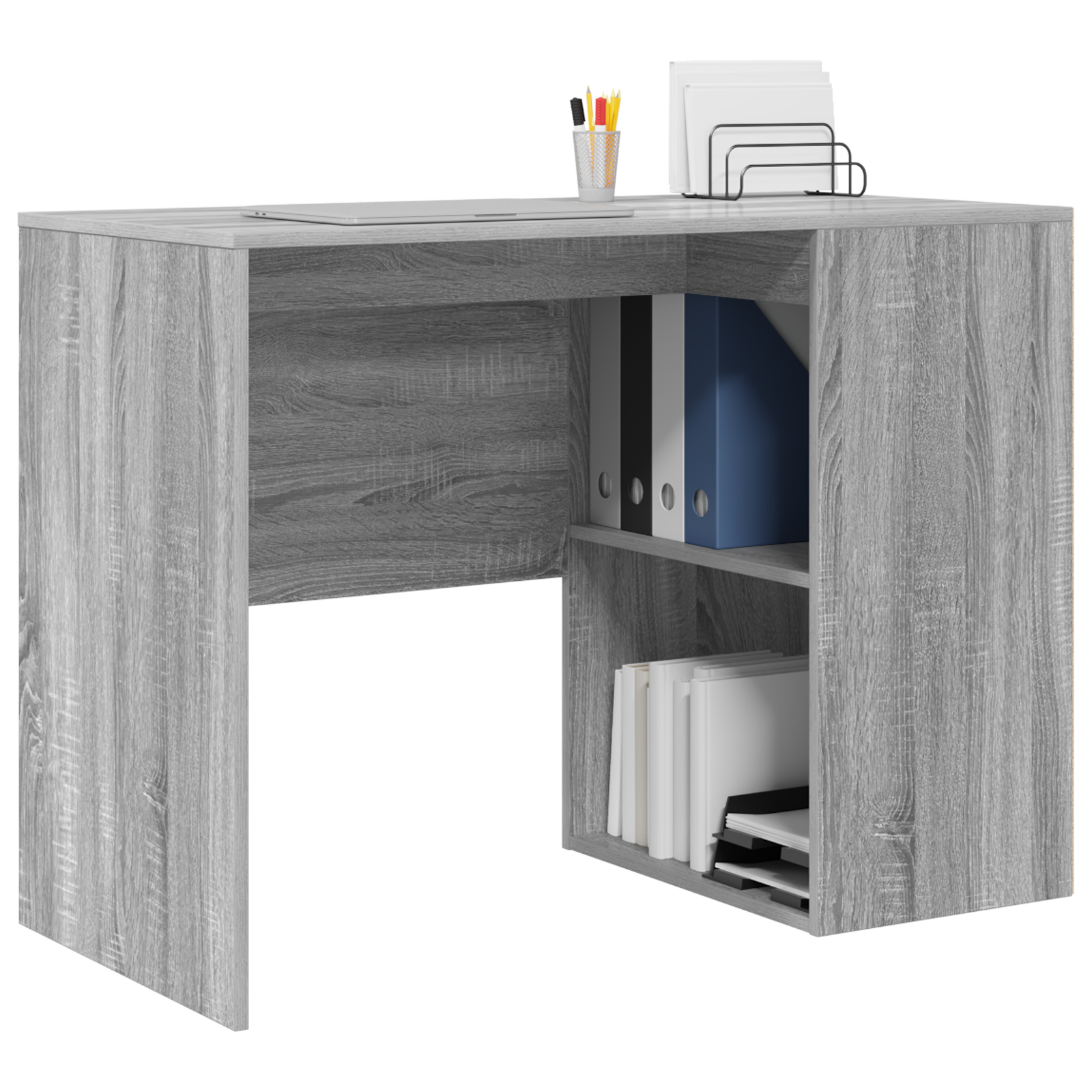 Writing Desk Grey Sonoma Wood Standard Storage - Image 3
