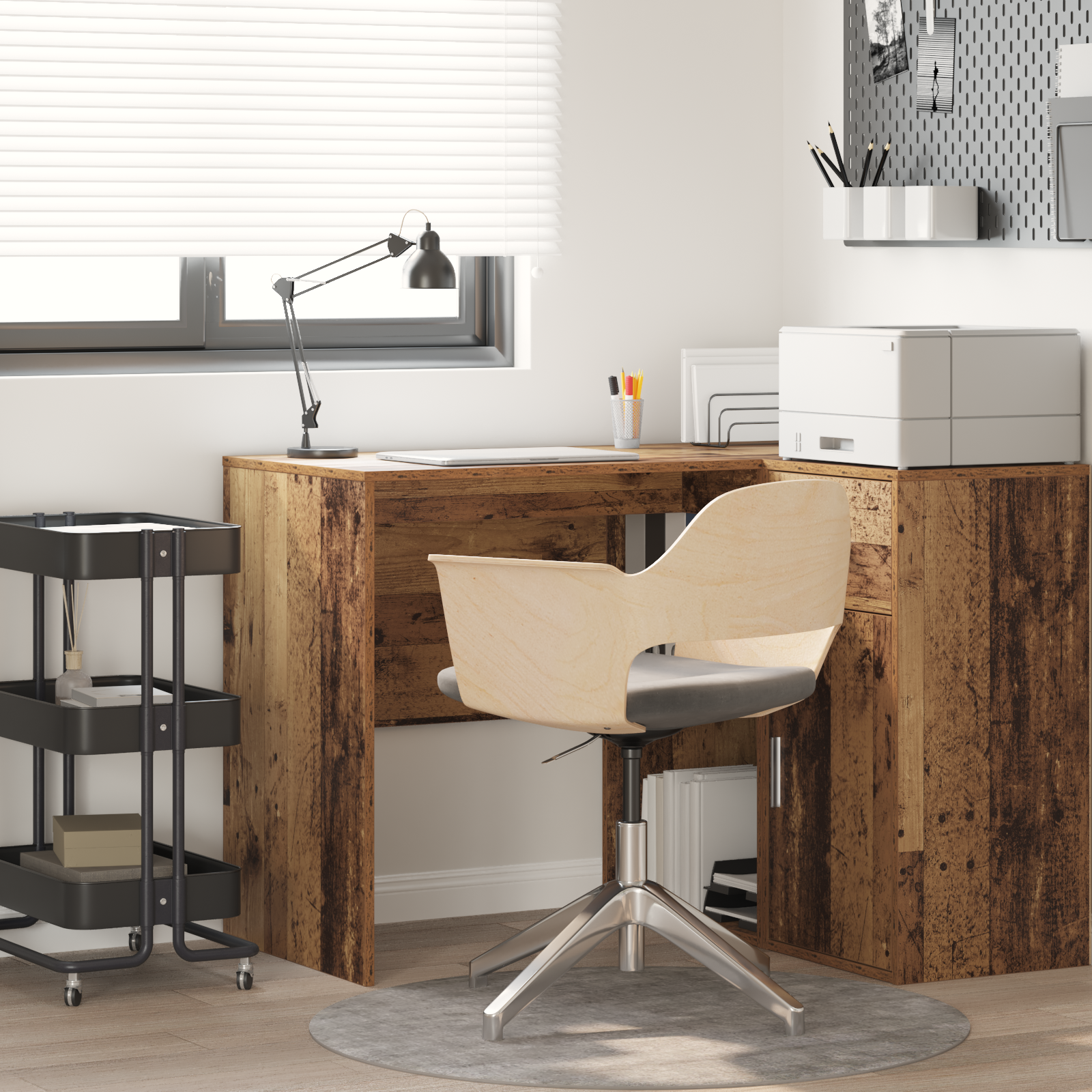 Writing Desk Old wood Engineered wood Small Storage