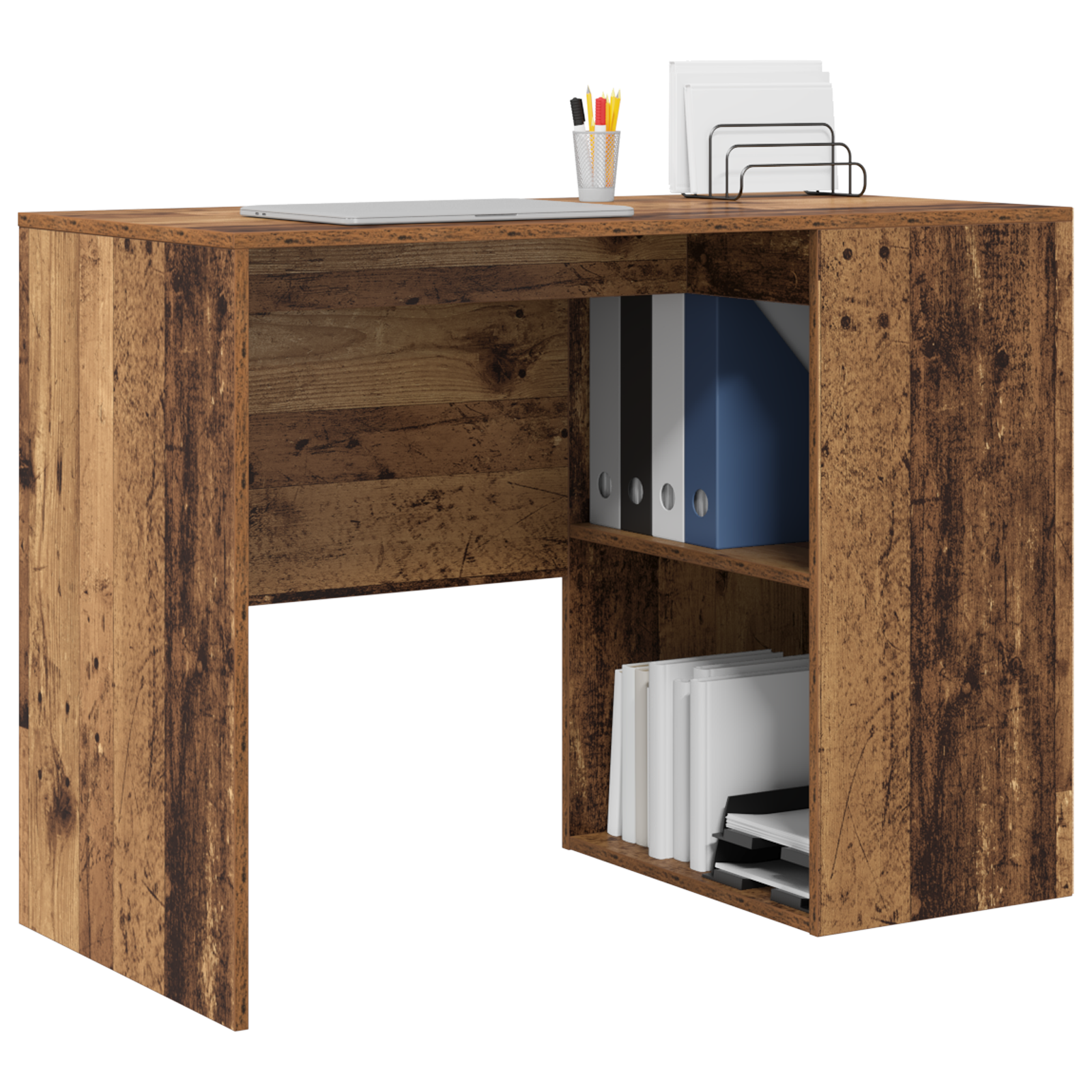 Writing Desk Old wood Engineered wood Small Storage - Image 3