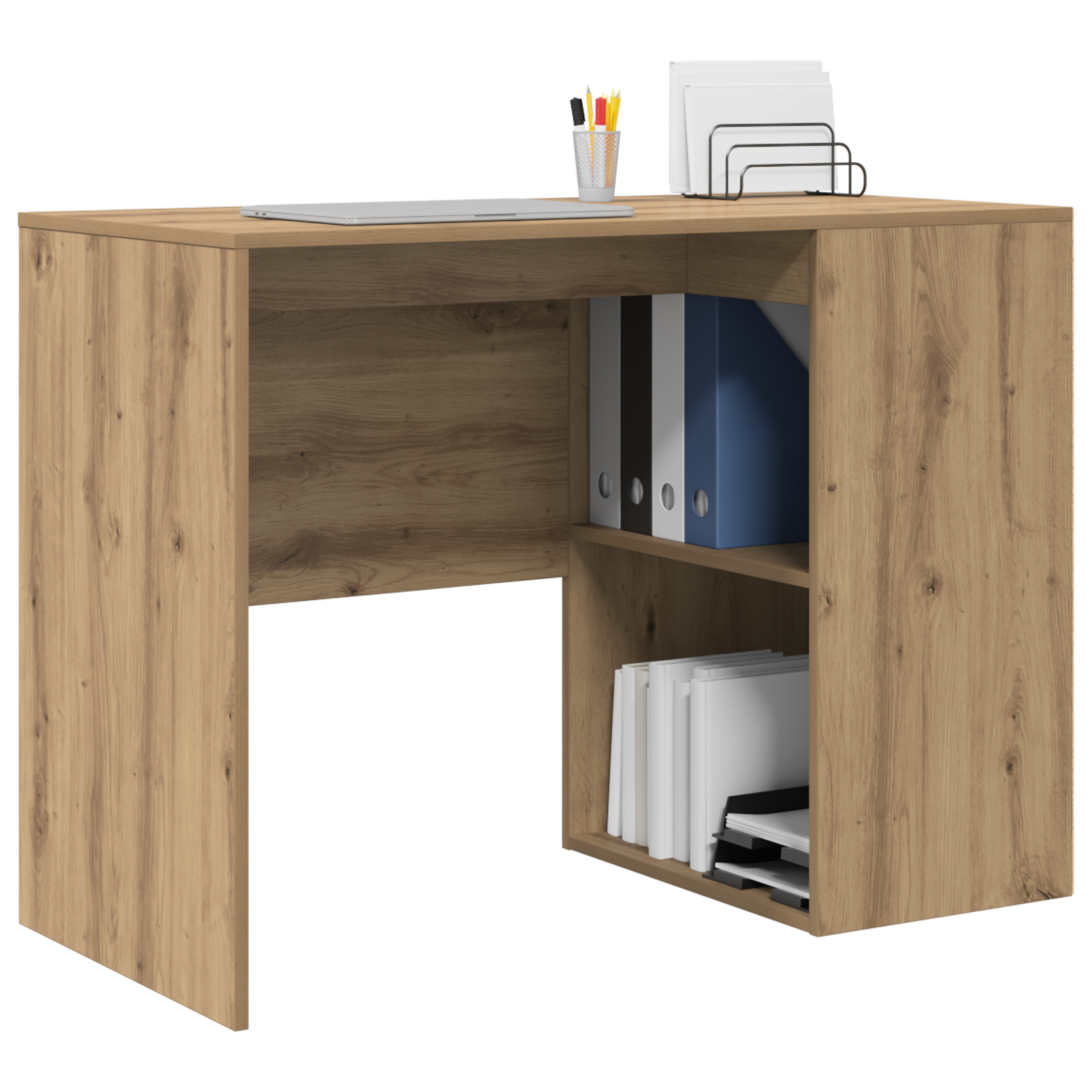 Writing Desk Artisan oak Chipboard Medium Sleek Writing Desk - Image 3