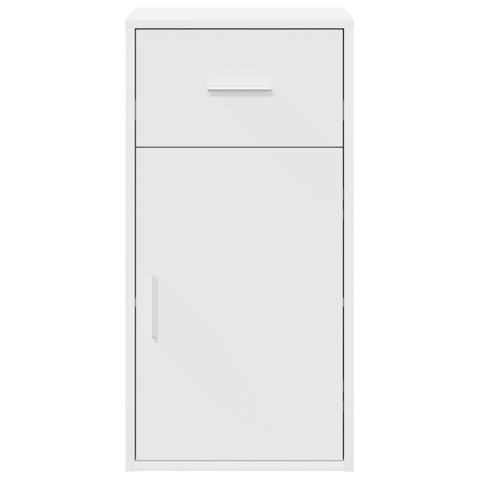 White Storage Cabinet White MDF Compact Storage Storage Cabinet - Image 5