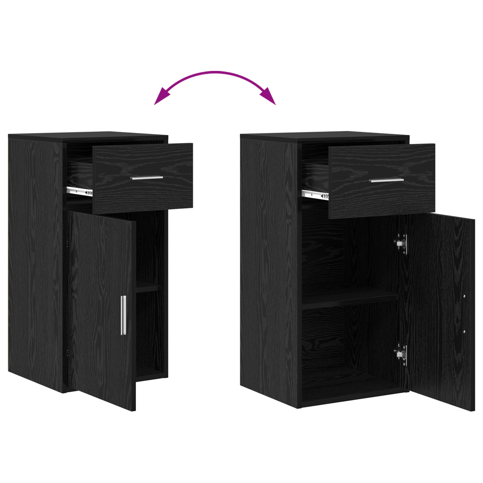 Black Oak Storage Cabinet Black Oak MDF with Black Oak Veneer - Image 11