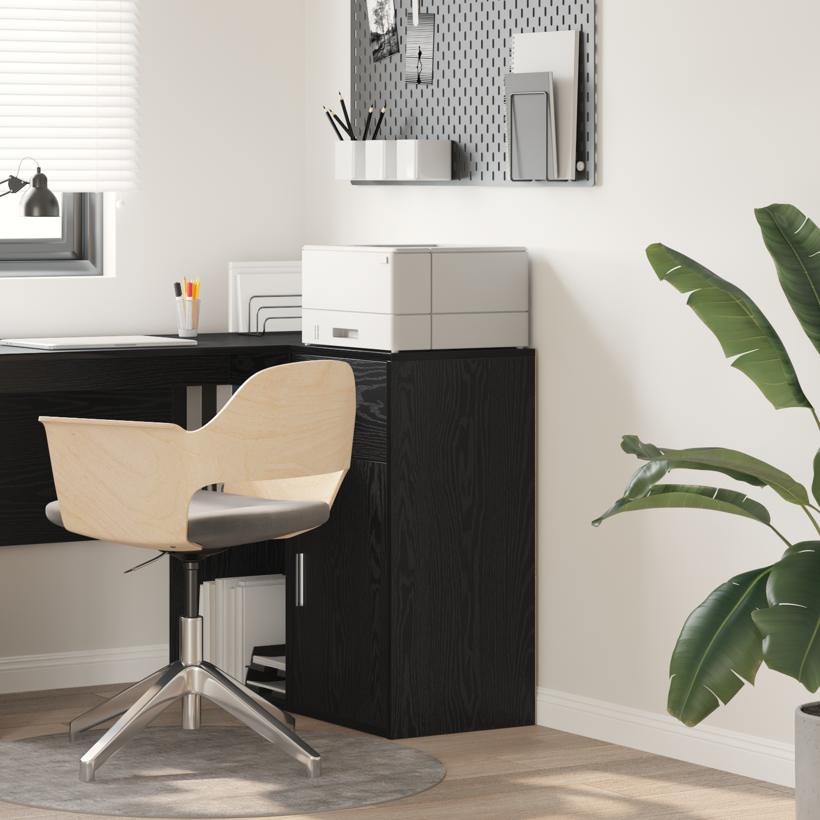 Black Oak Storage Cabinet Black Oak MDF with Black Oak Veneer