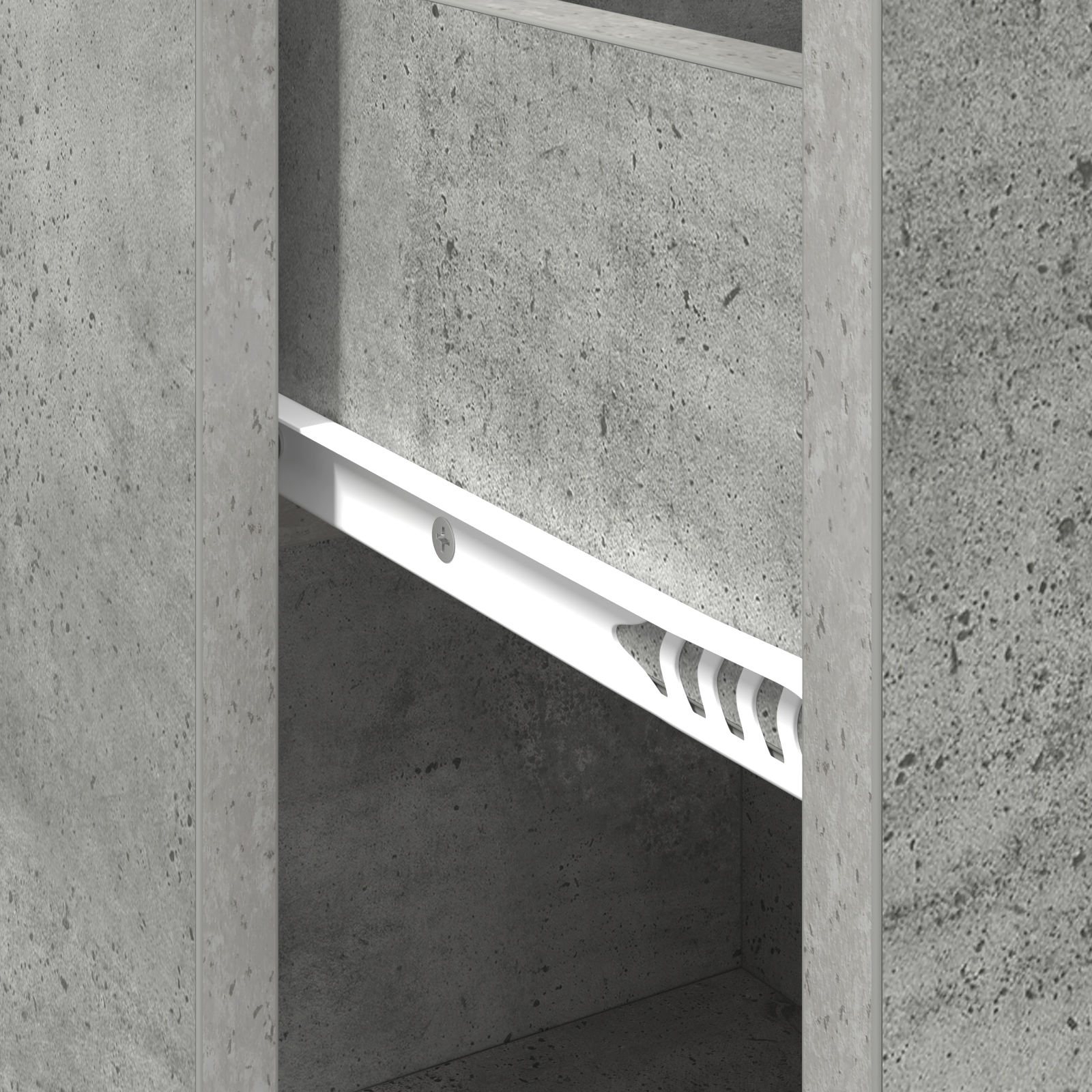 Grey Storage Cabinet Concrete Grey Engineered wood, Concrete veneer - Image 8