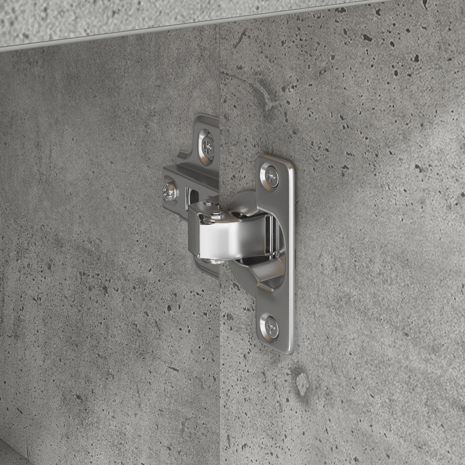 Grey Storage Cabinet Concrete Grey Engineered wood, Concrete veneer - Image 9