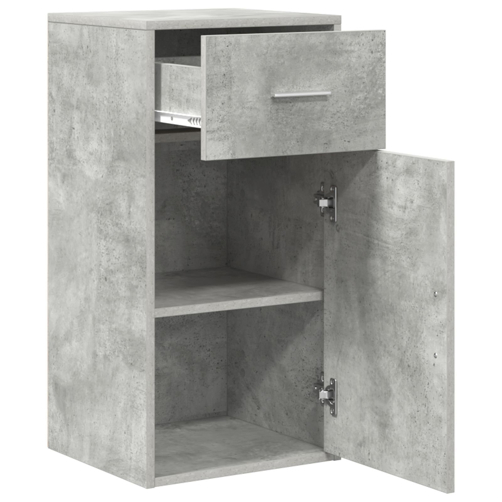 Grey Storage Cabinet Concrete Grey Engineered wood, Concrete veneer - Image 4