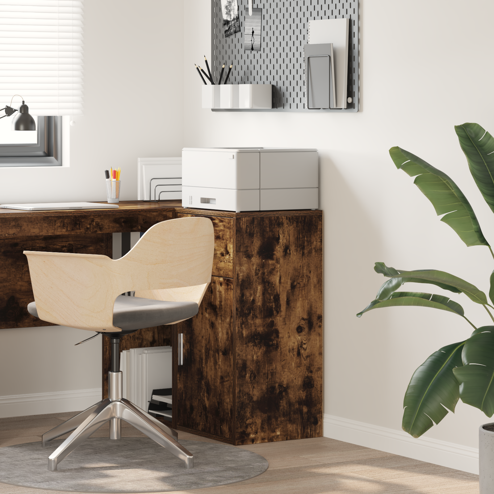 Smoked Oak Storage Cabinet Smoked oak