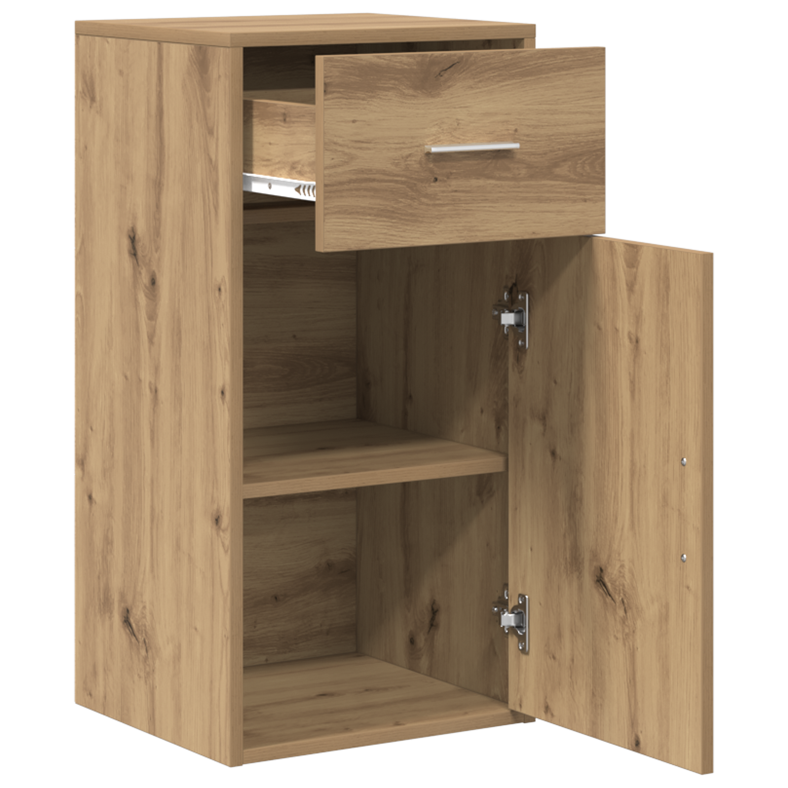 Oak Storage Cabinet Artisan Oak Engineered Wood Medium - Image 4