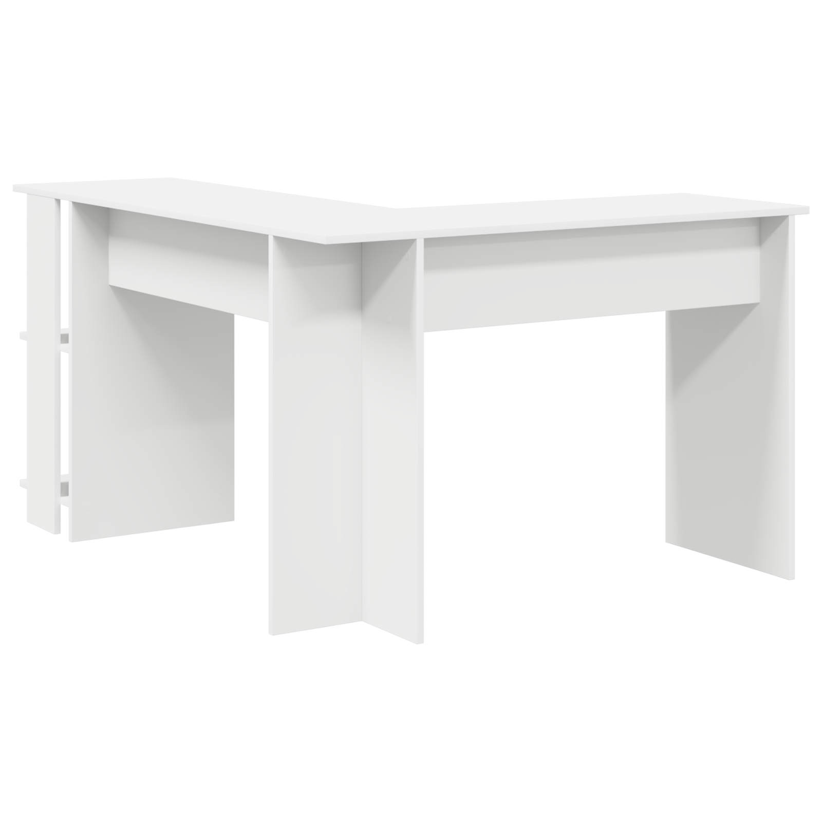 White Corner Desk White Engineered wood Large Storage - Image 6