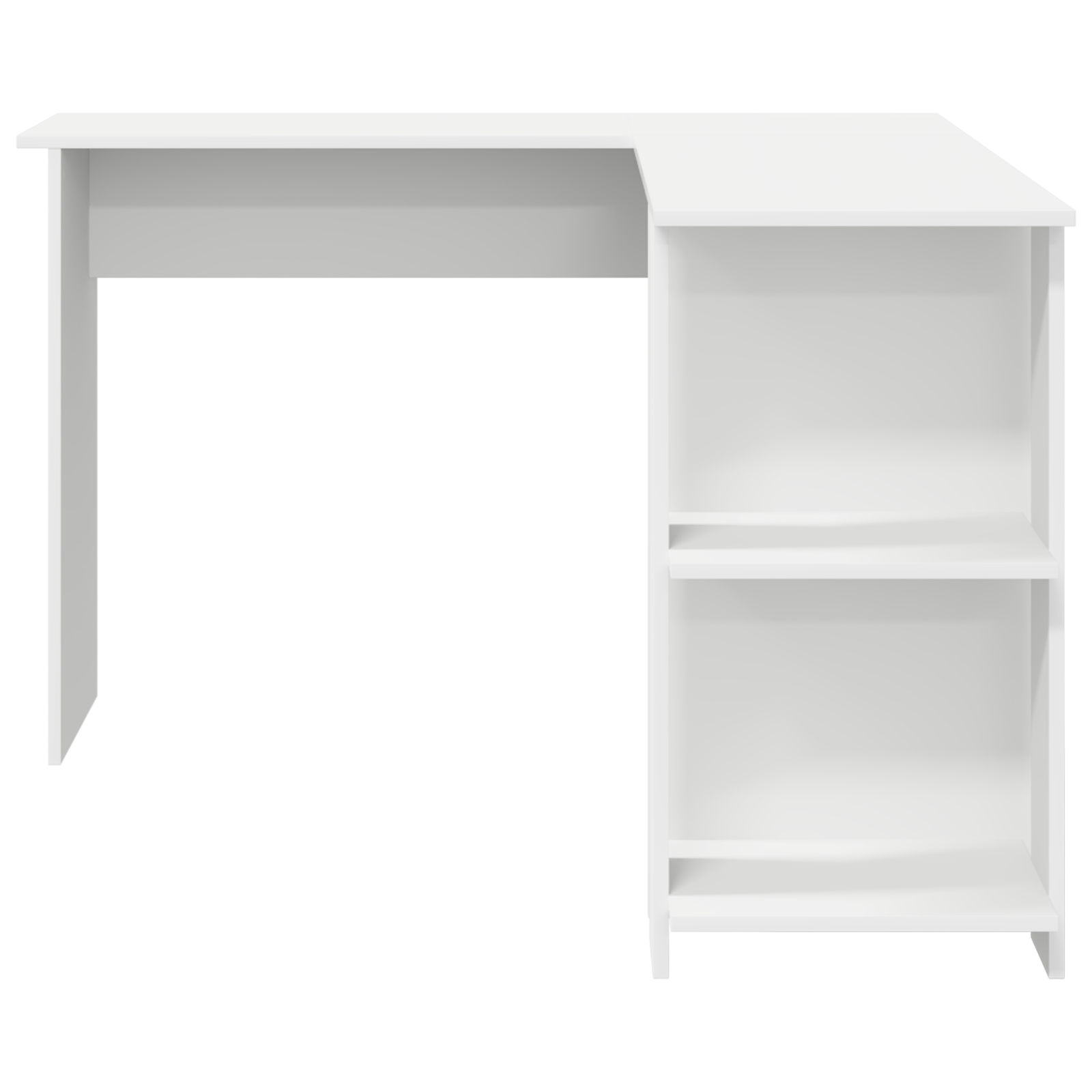 White Corner Desk White Engineered wood Large Storage - Image 4