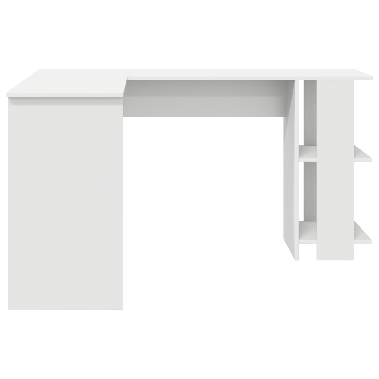 White Corner Desk White Engineered wood Large Storage - Image 5