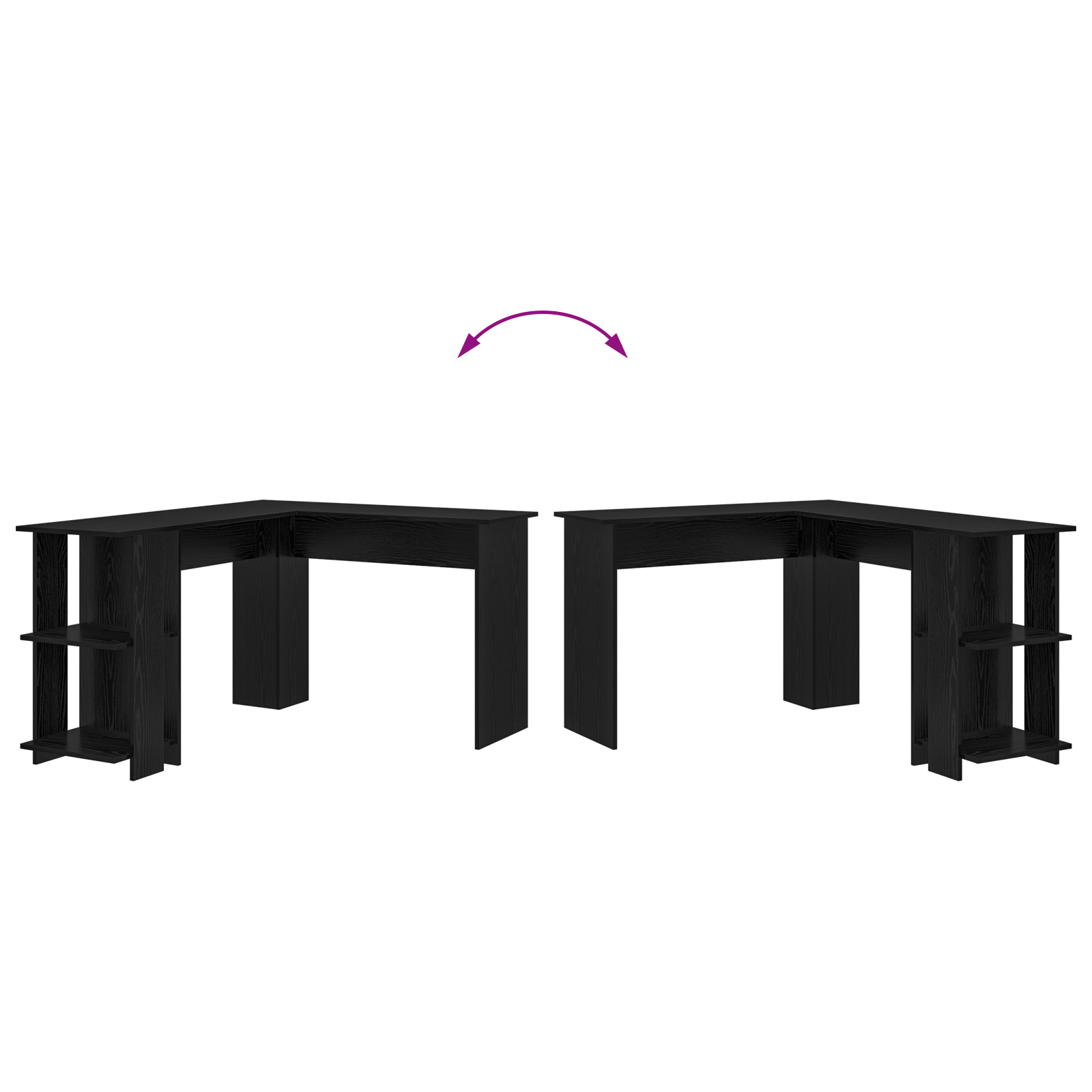 Black Oak Corner Desk Black Oak MDF Medium Corner Desk - Image 8