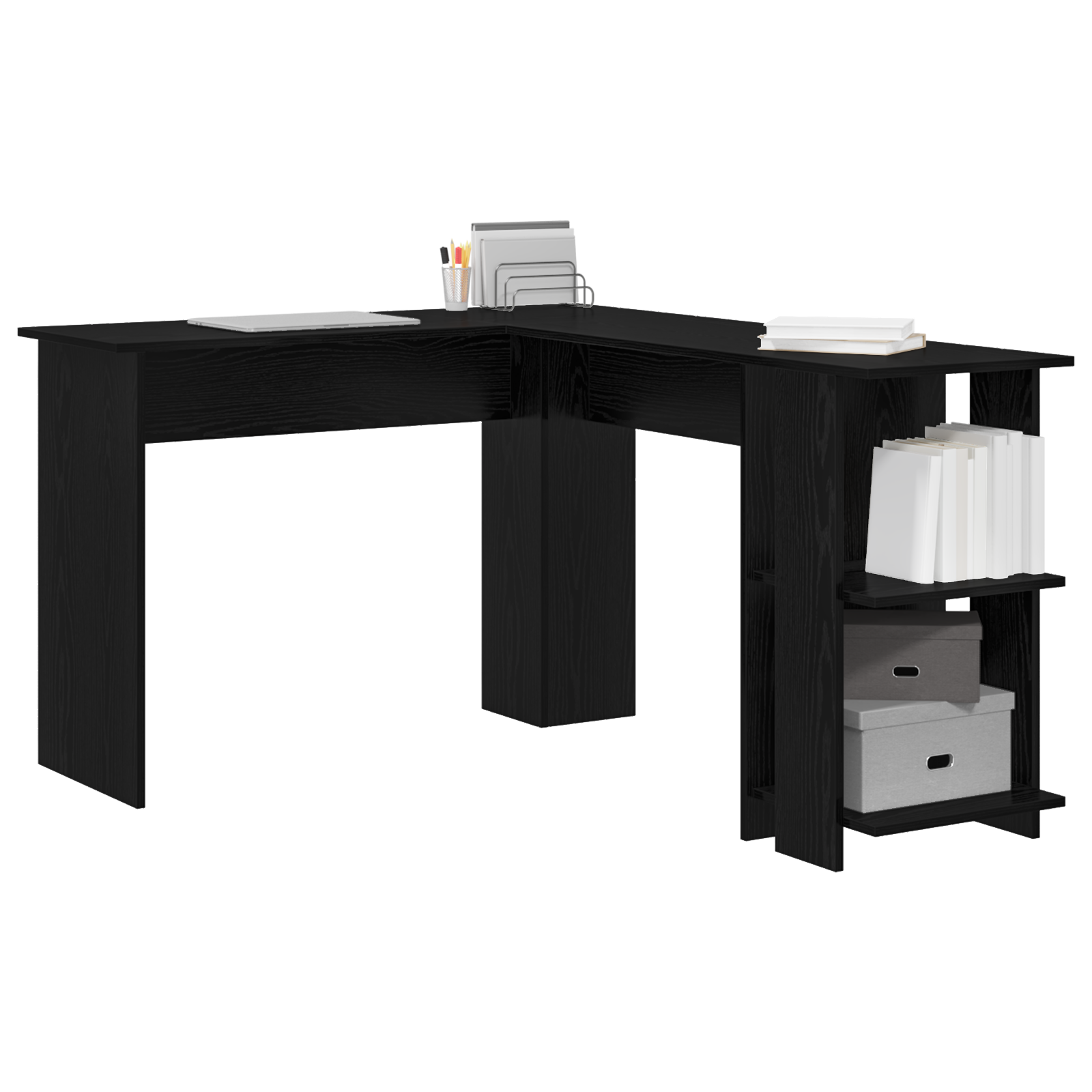 Black Oak Corner Desk Black Oak MDF Medium Corner Desk - Image 3