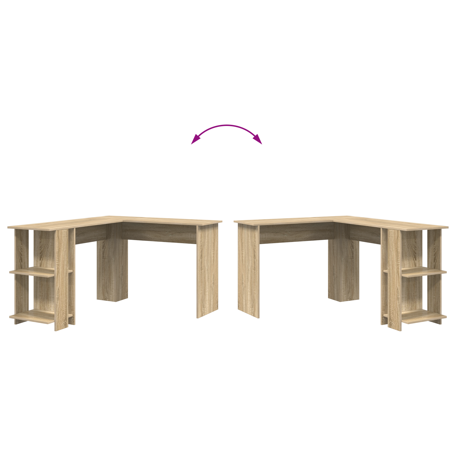 Sonoma Oak Corner Desk Sonoma oak Particle board Medium - Image 8