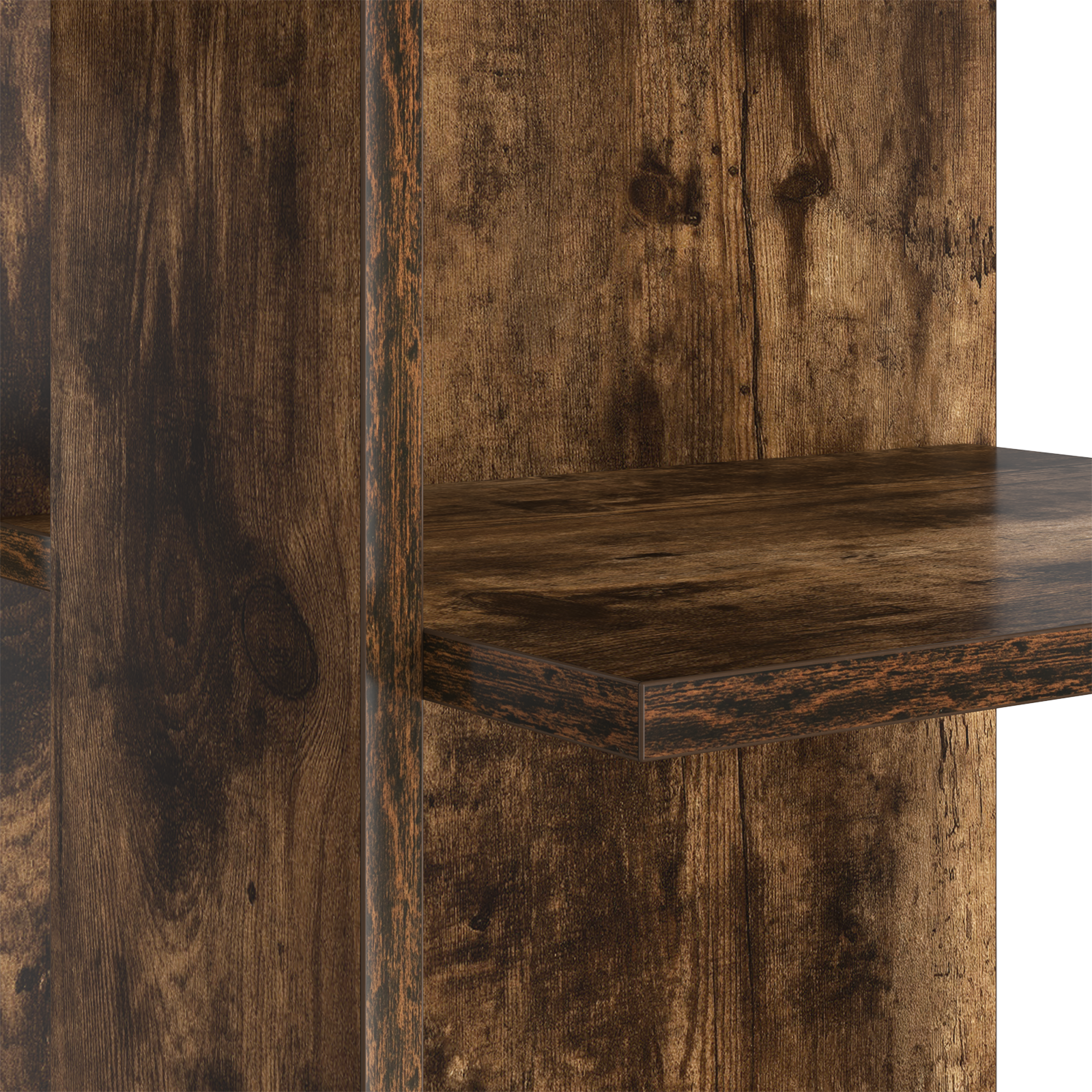 Brown Corner Desk Smoked Oak Engineered Wood Corner Desk Modern - Image 7