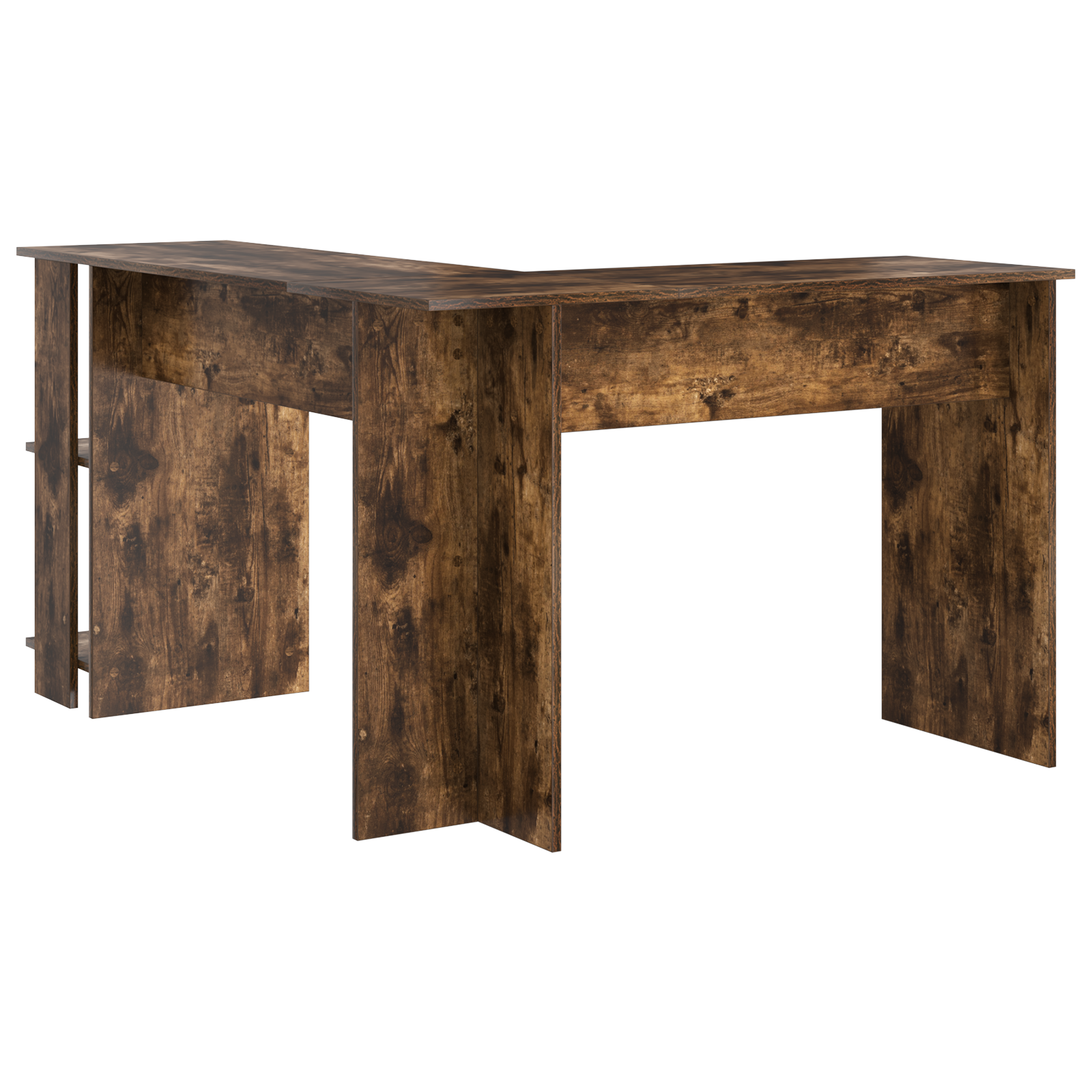 Brown Corner Desk Smoked Oak Engineered Wood Corner Desk Modern - Image 6