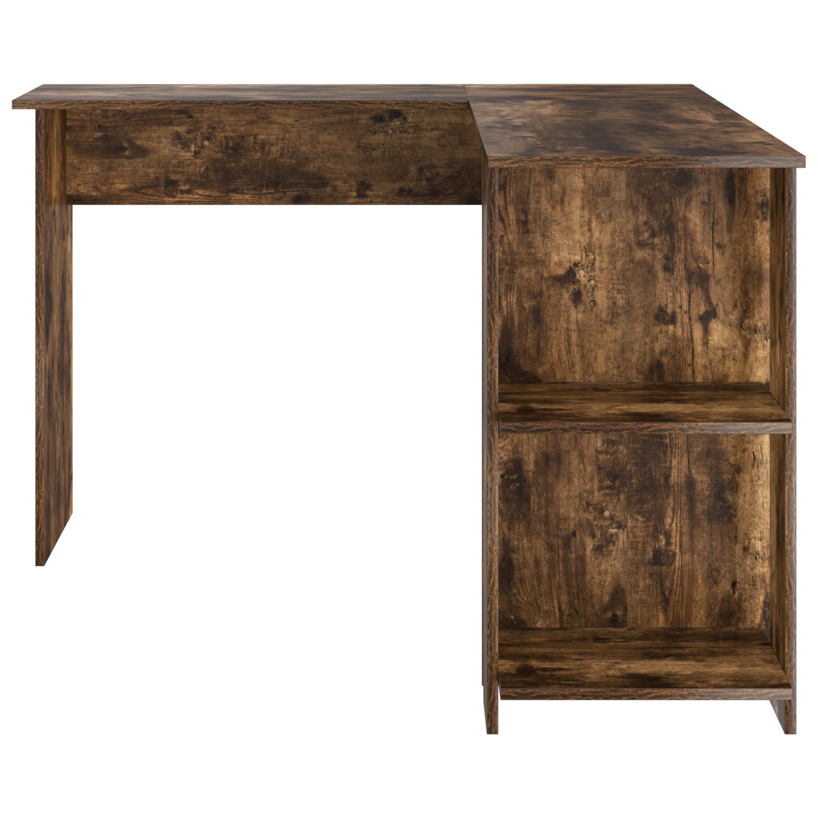Brown Corner Desk Smoked Oak Engineered Wood Corner Desk Modern - Image 4
