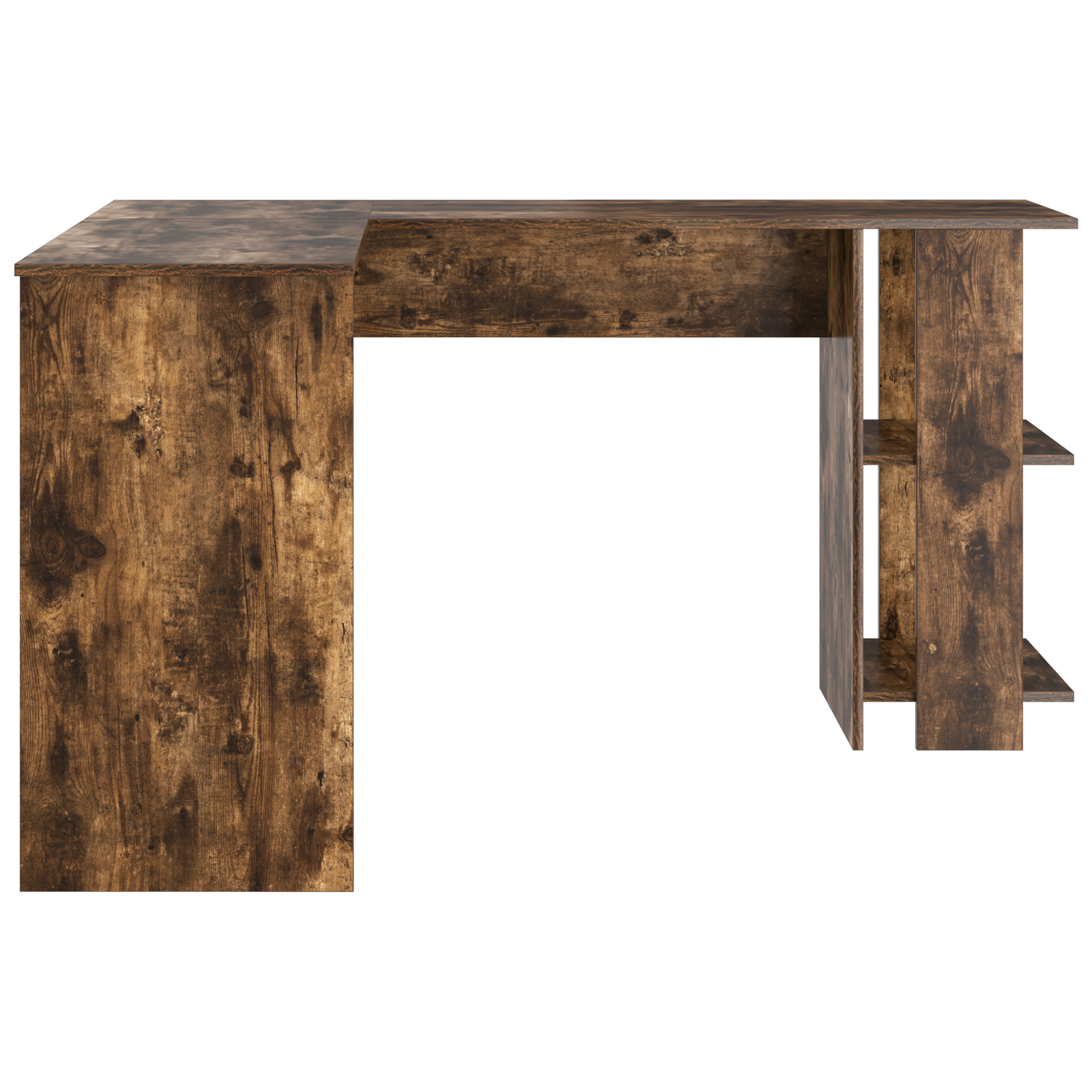 Brown Corner Desk Smoked Oak Engineered Wood Corner Desk Modern - Image 5