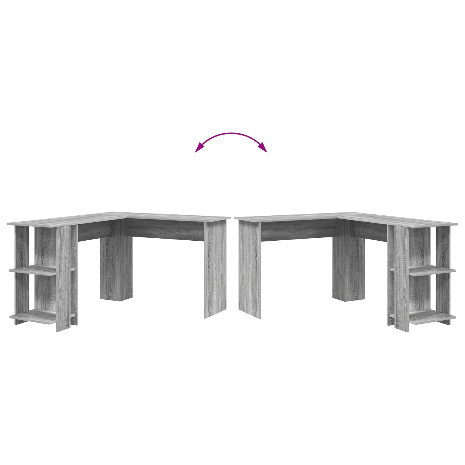 Grey Corner Desk Grey Sonoma MDF Standard Grey Corner Desk - Image 8