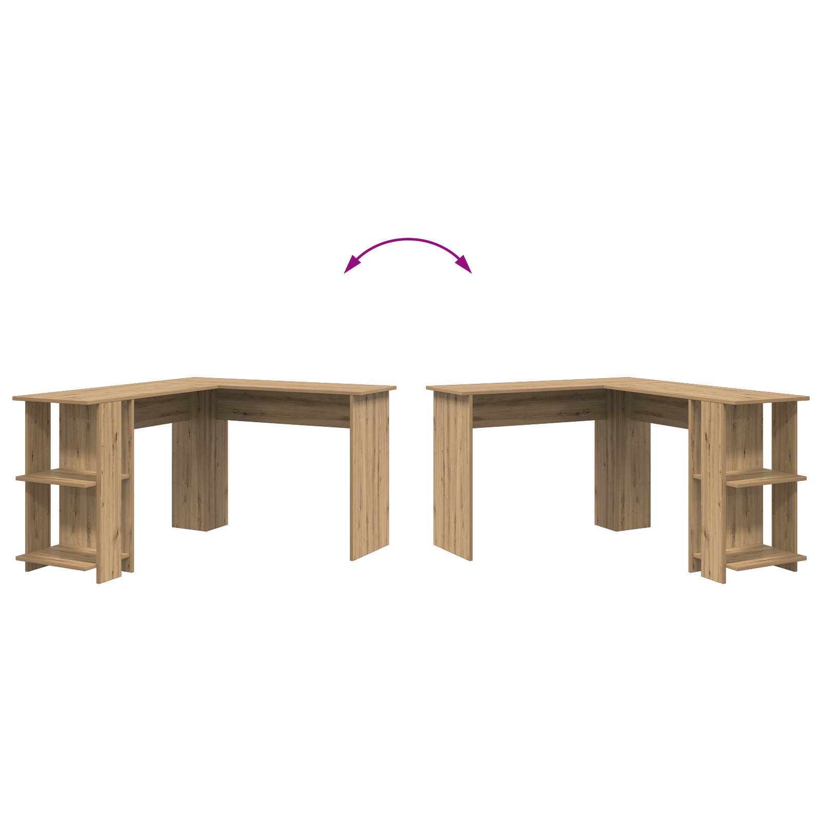 Artisan Oak Corner Desk Artisan oak Particleboard Standard - Image 8