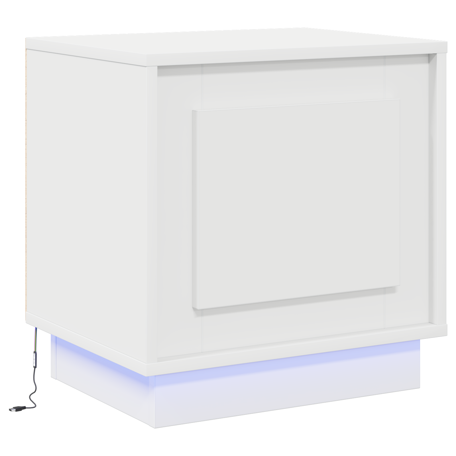Bedside Cabinet with LED Lights White 44x34,5x45 cm - Image 2
