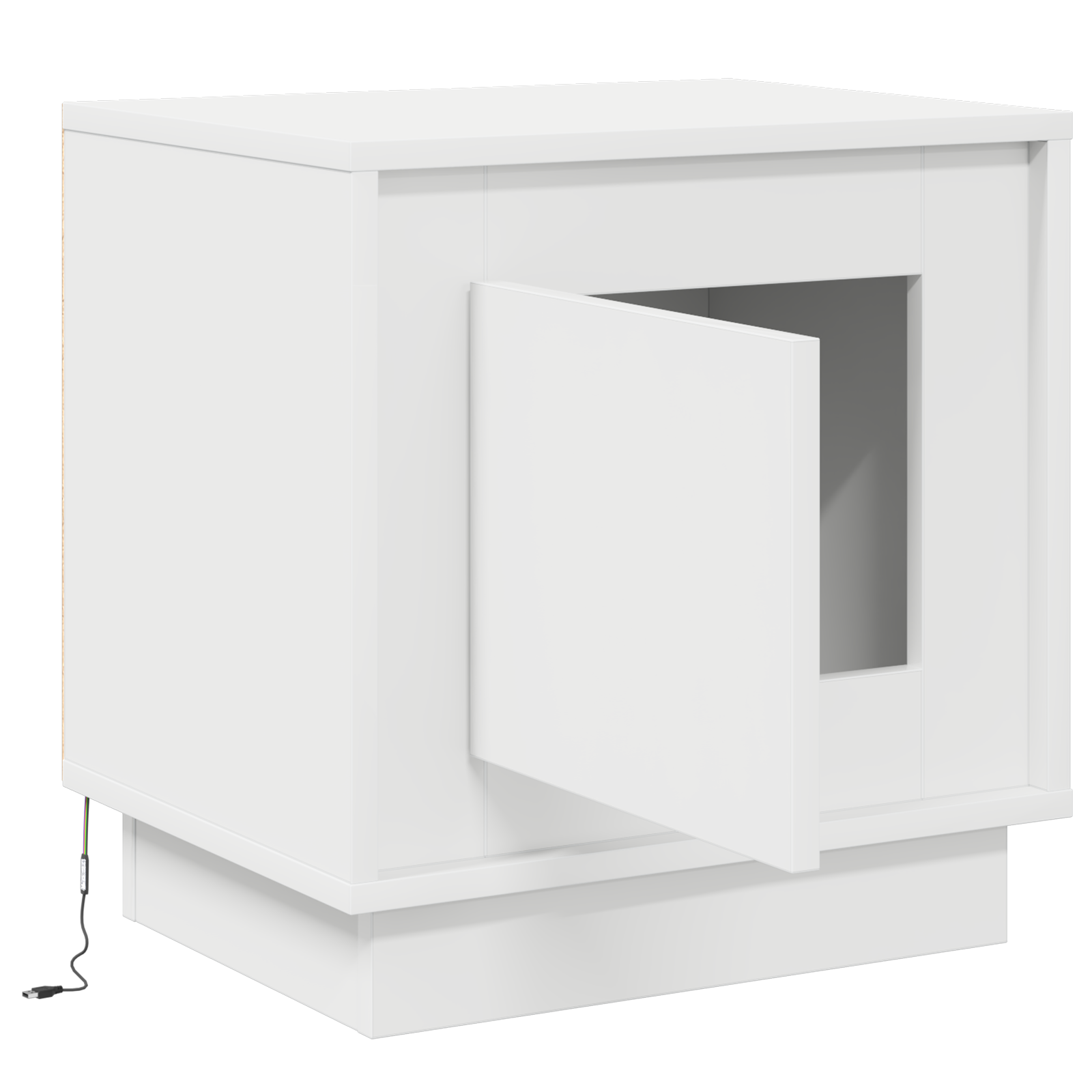 Bedside Cabinet with LED Lights White 44x34,5x45 cm - Image 5