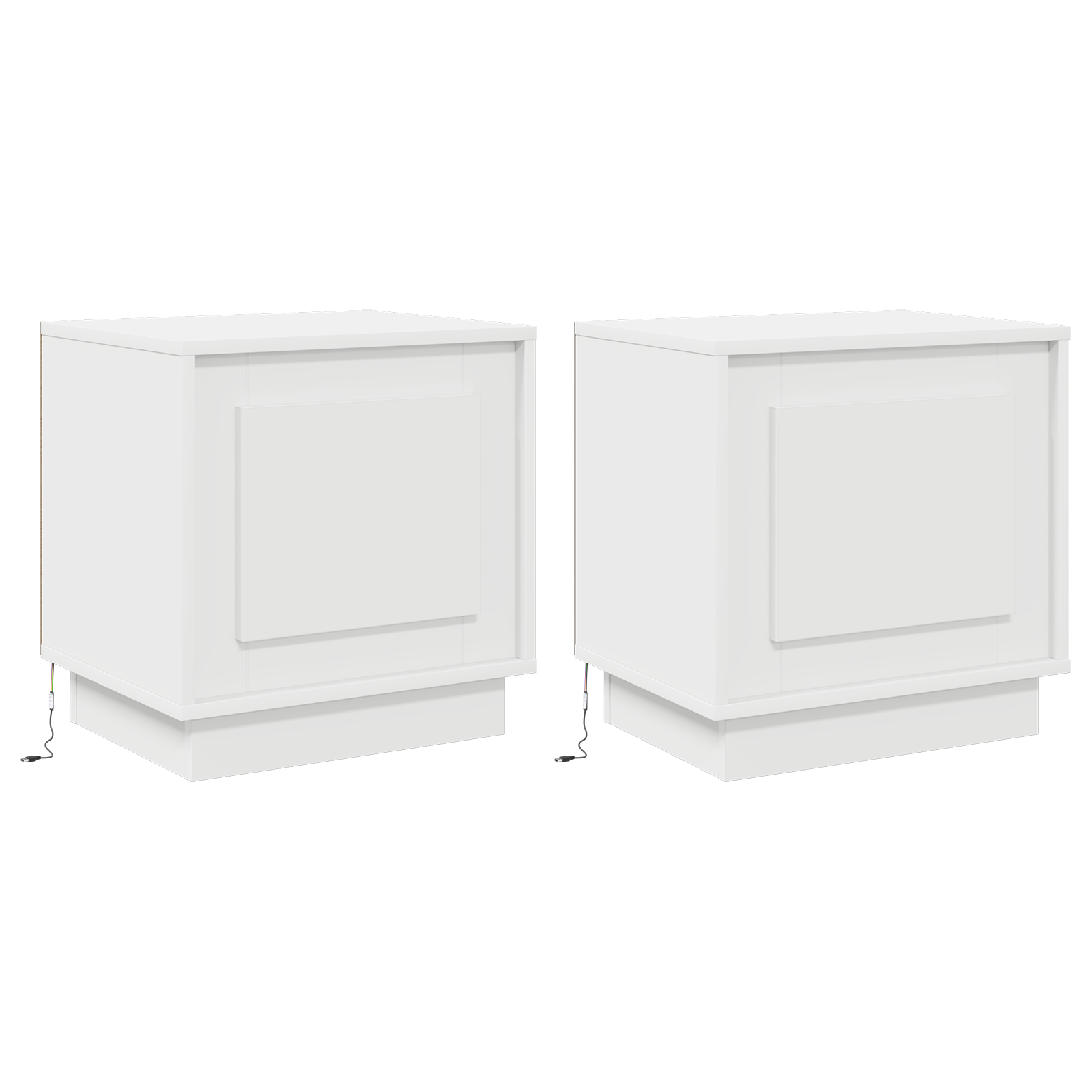 Bedside Cabinets with LED Lights 2 pcs White 44x34,5x45 cm - Image 2