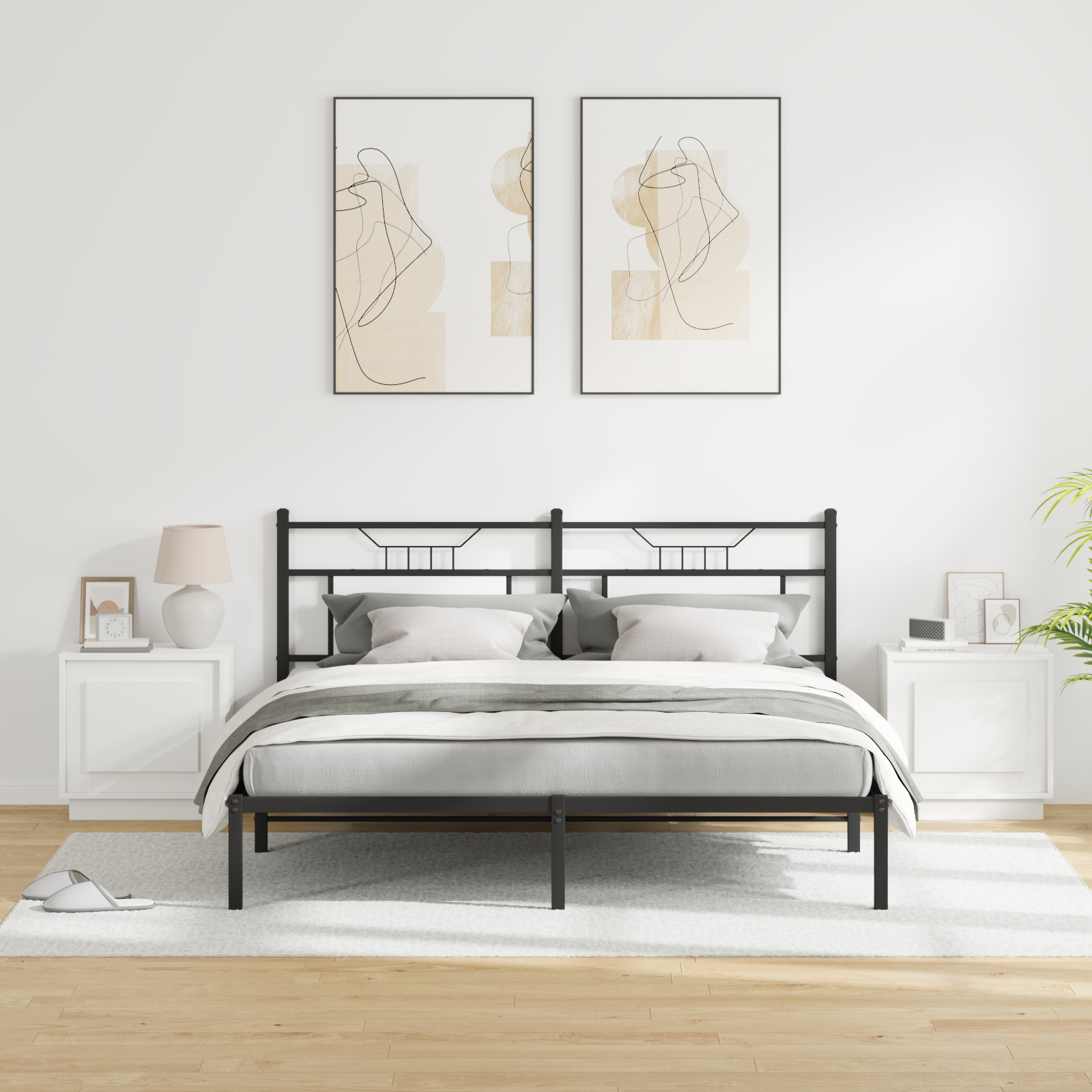 Bedside Cabinets with LED Lights 2 pcs White 44x34,5x45 cm - Image 5