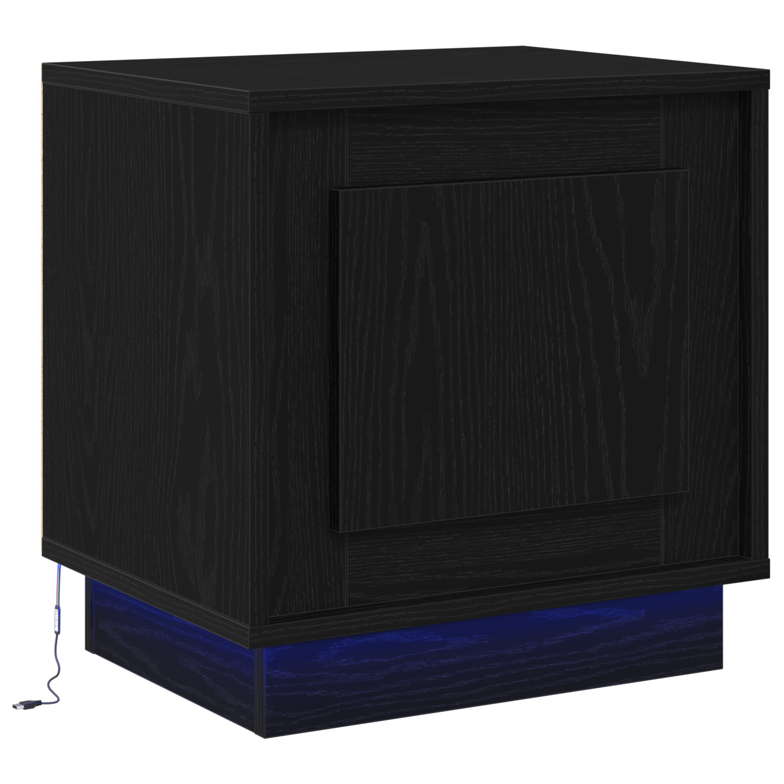 Bedside Cabinet with LED Lights Black Oak 44x34,5x45 cm - Image 2