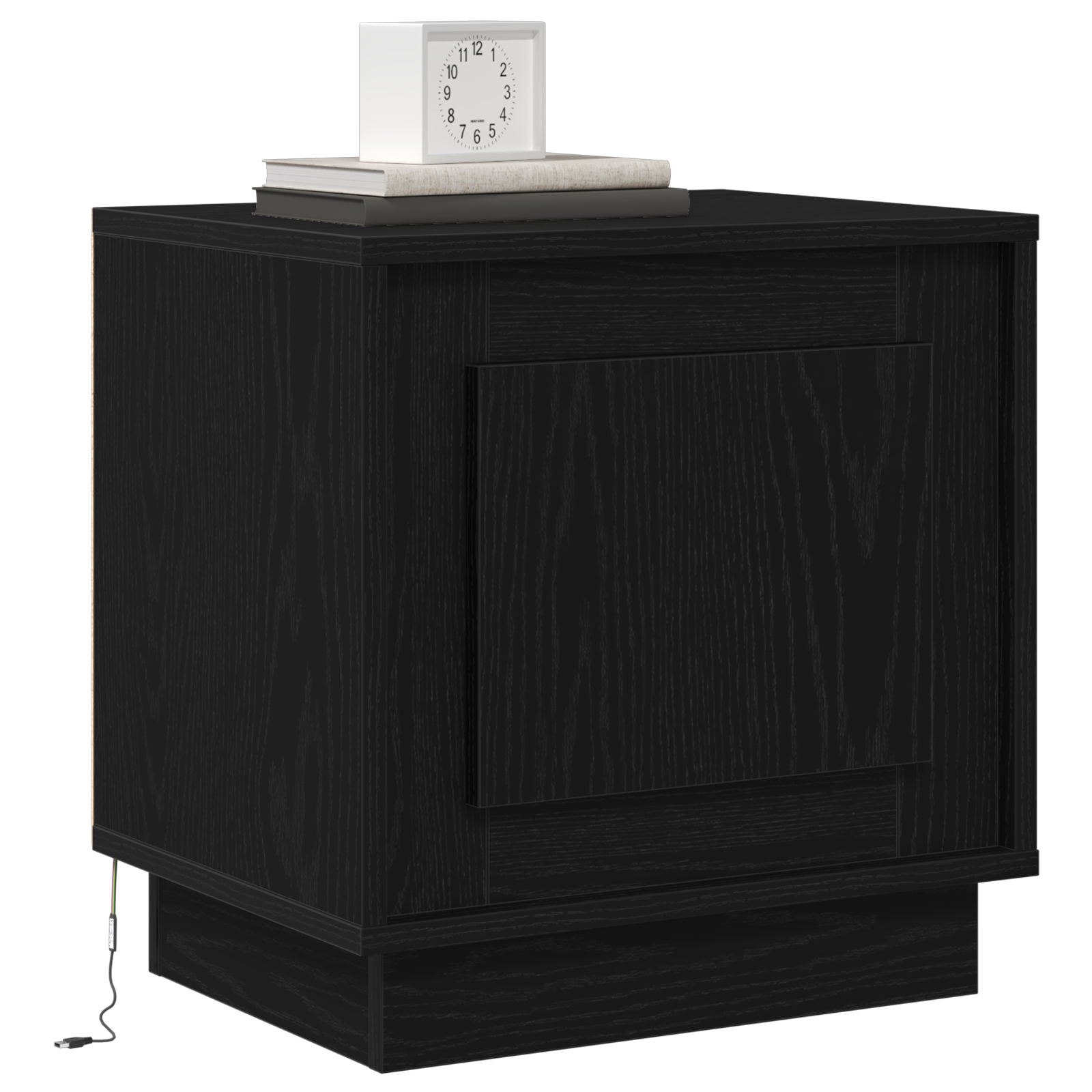 Bedside Cabinet with LED Lights Black Oak 44x34,5x45 cm - Image 3