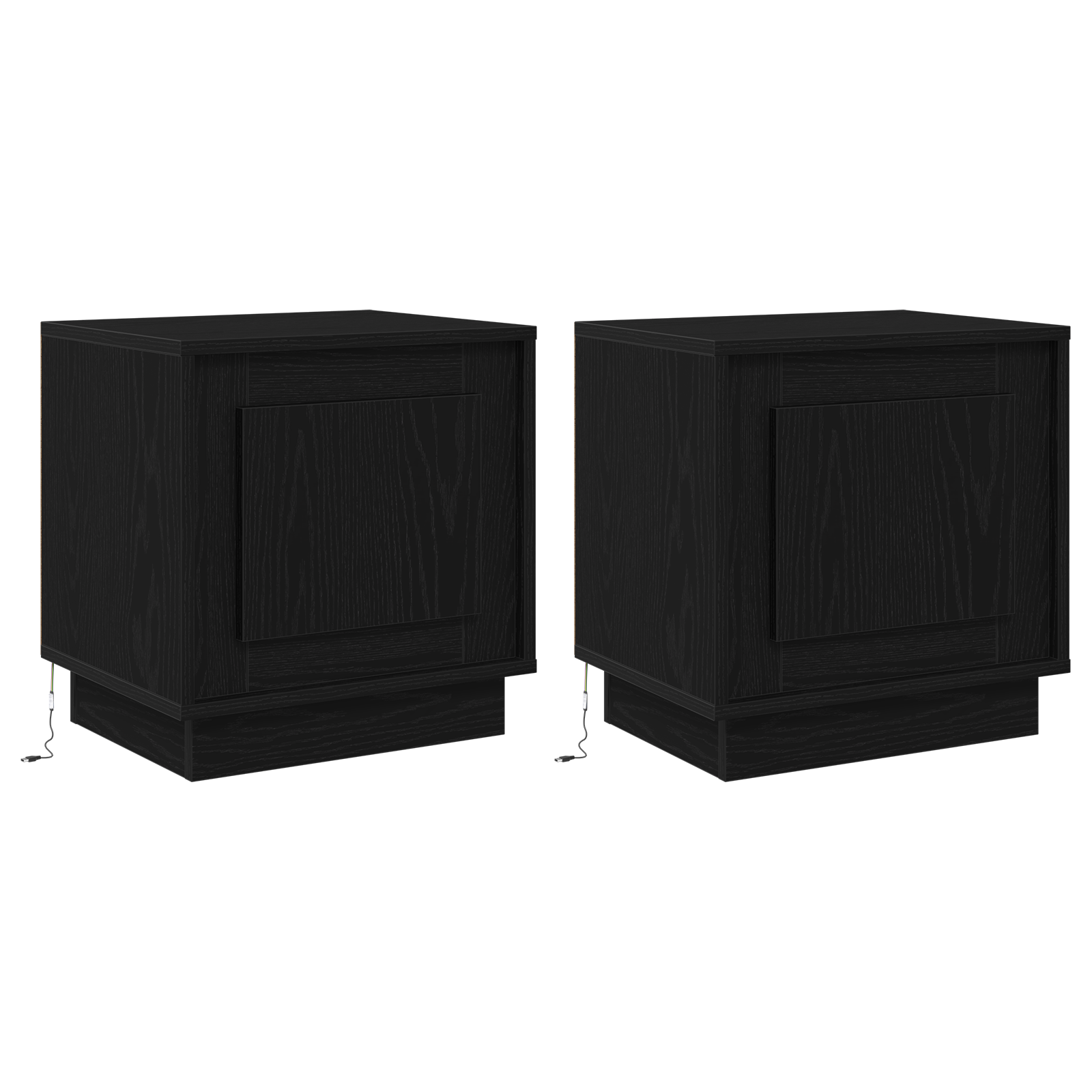 Bedside Cabinets with LED Lights 2 pcs Black Oak 44x34,5x45 cm - Image 2