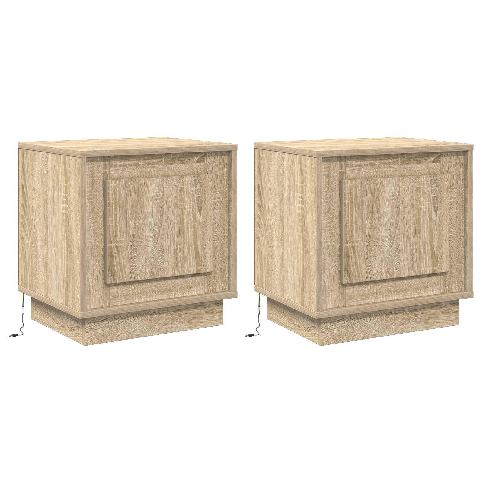 Bedside Cabinets with LED Lights 2 pcs Sonoma Oak 44x34,5x45 cm - Image 2