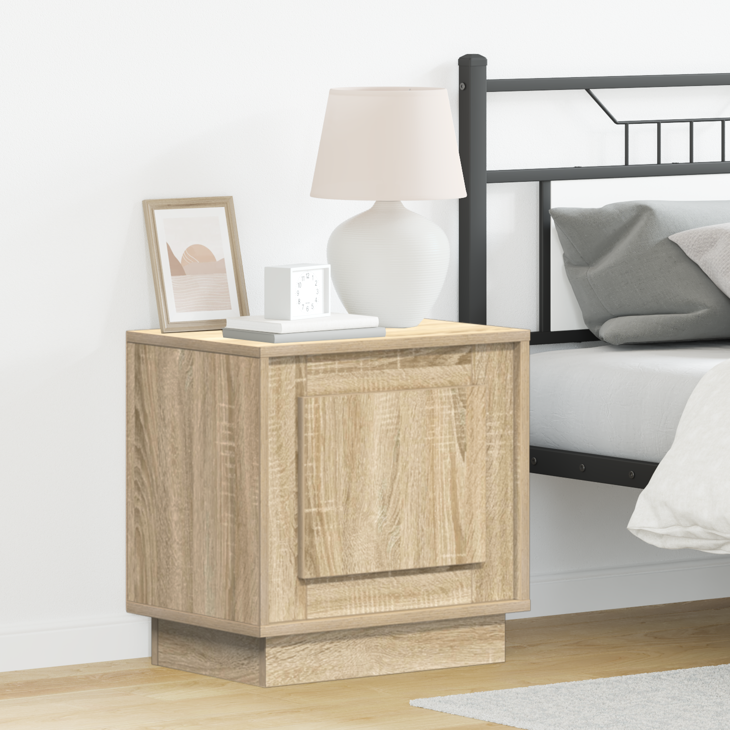 Bedside Cabinets with LED Lights 2 pcs Sonoma Oak 44x34,5x45 cm