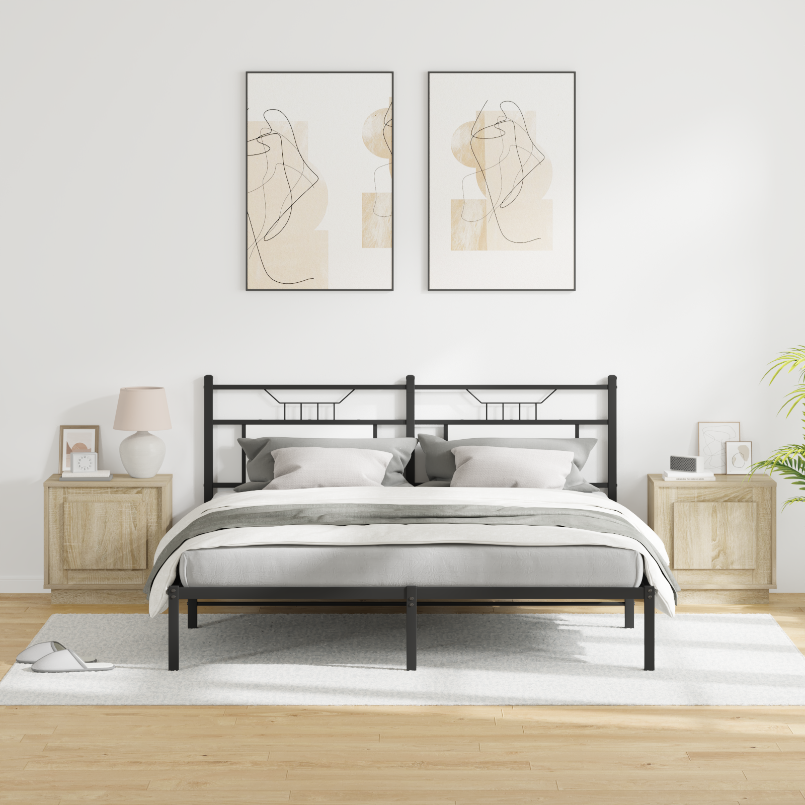 Bedside Cabinets with LED Lights 2 pcs Sonoma Oak 44x34,5x45 cm - Image 5