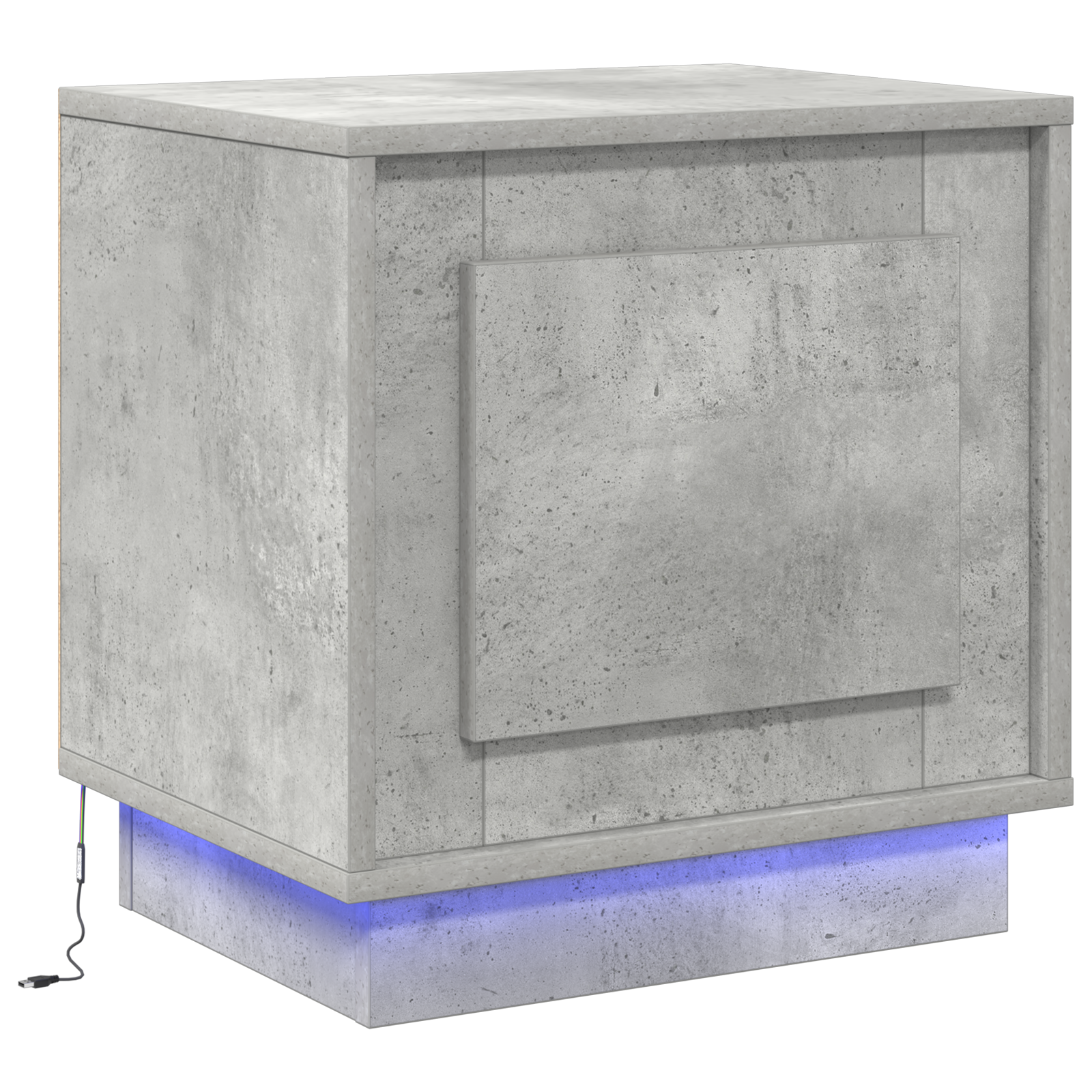 Bedside Cabinet with LED Lights Concrete Grey 44x34,5x45 cm - Image 2