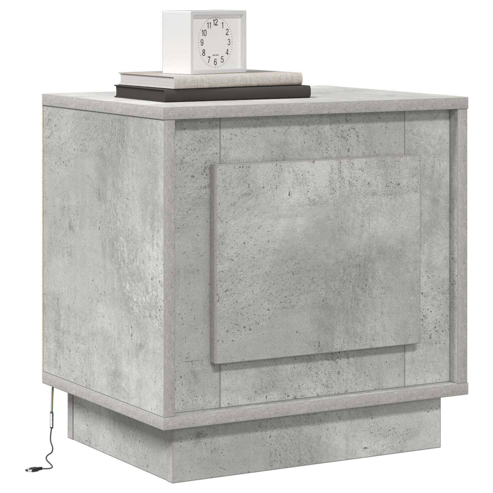 Bedside Cabinet with LED Lights Concrete Grey 44x34,5x45 cm - Image 3