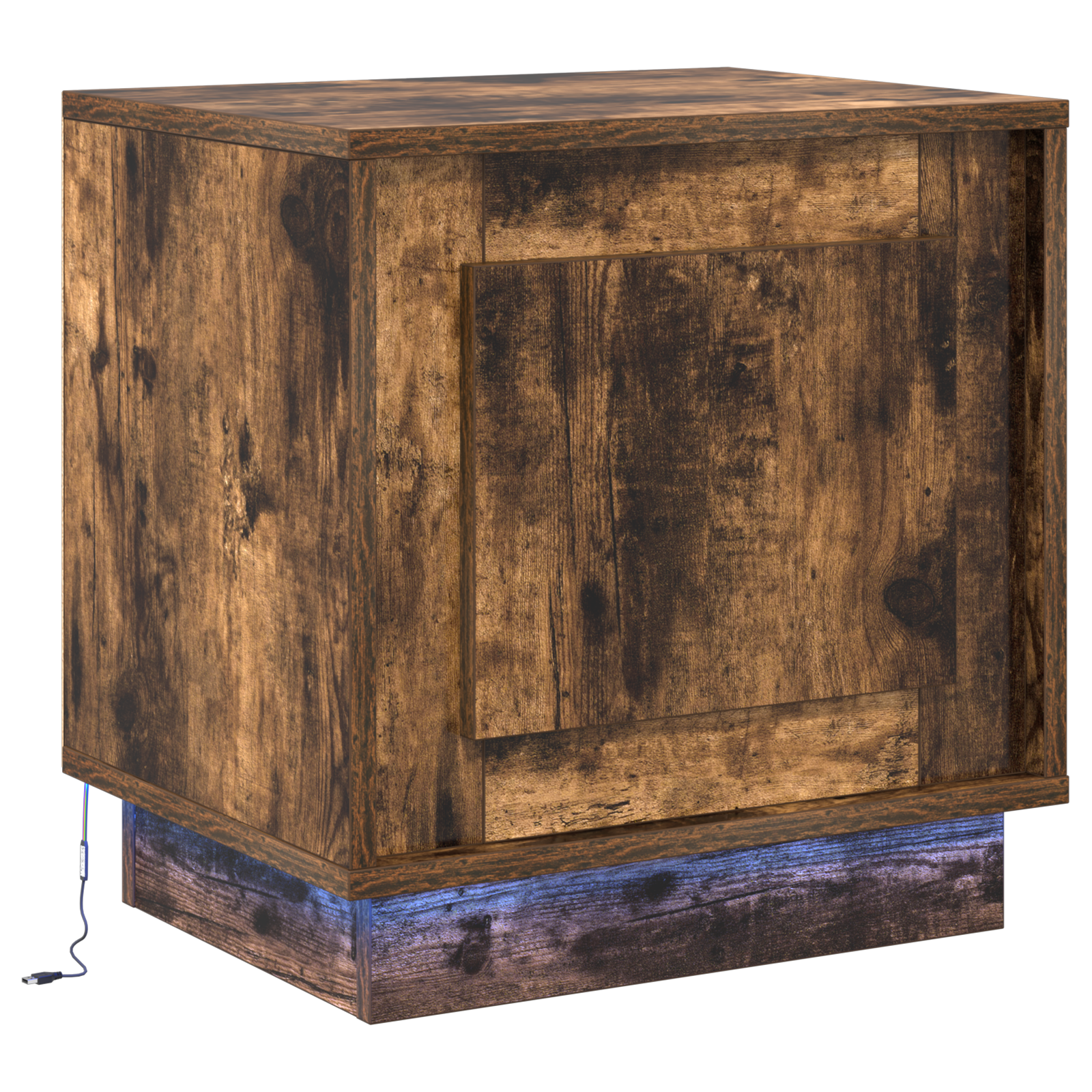 Bedside Cabinet with LED Lights Smoked Oak 44x34,5x45 cm - Image 2