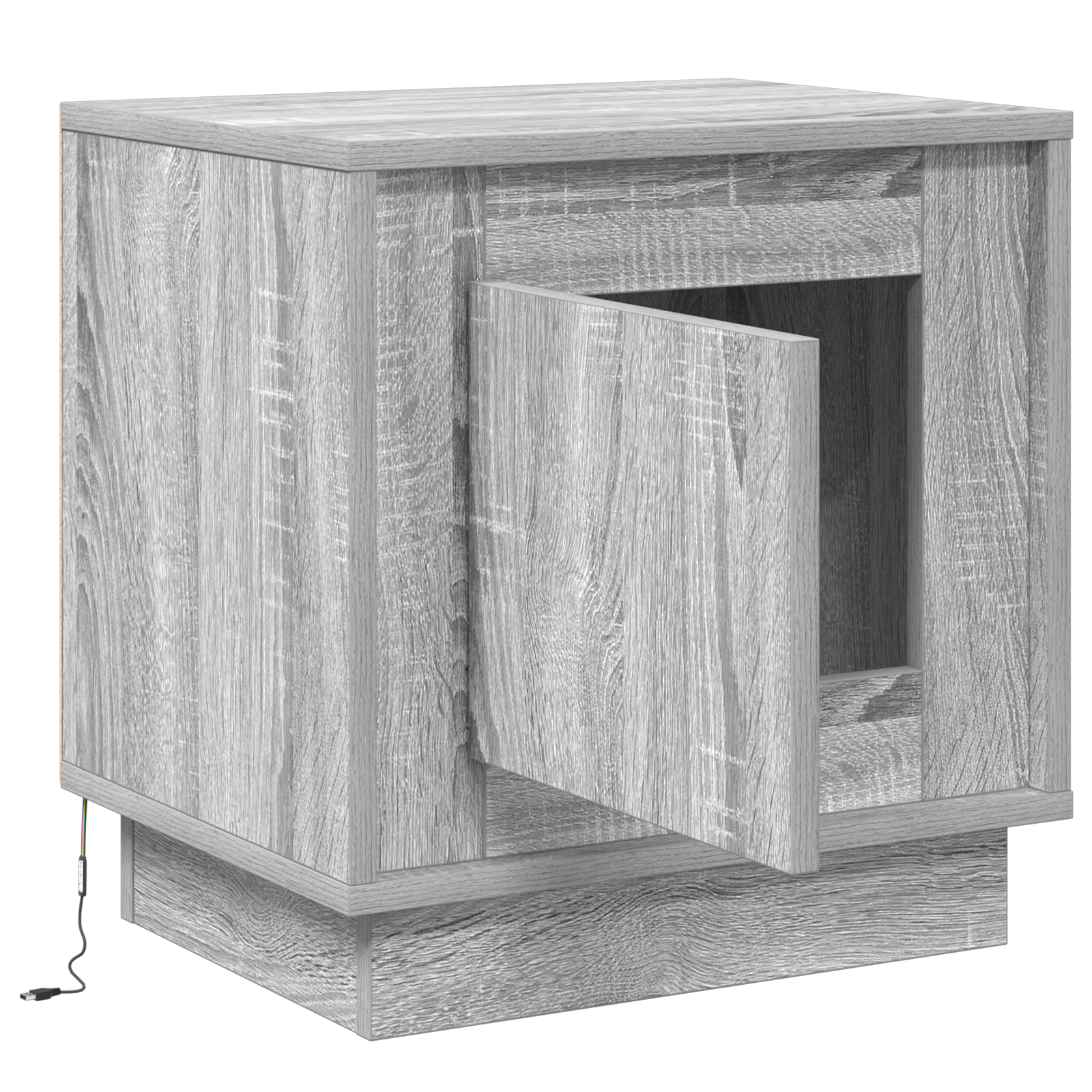 Bedside Cabinet with LED Lights Grey Sonoma 44x34,5x45 cm - Image 5