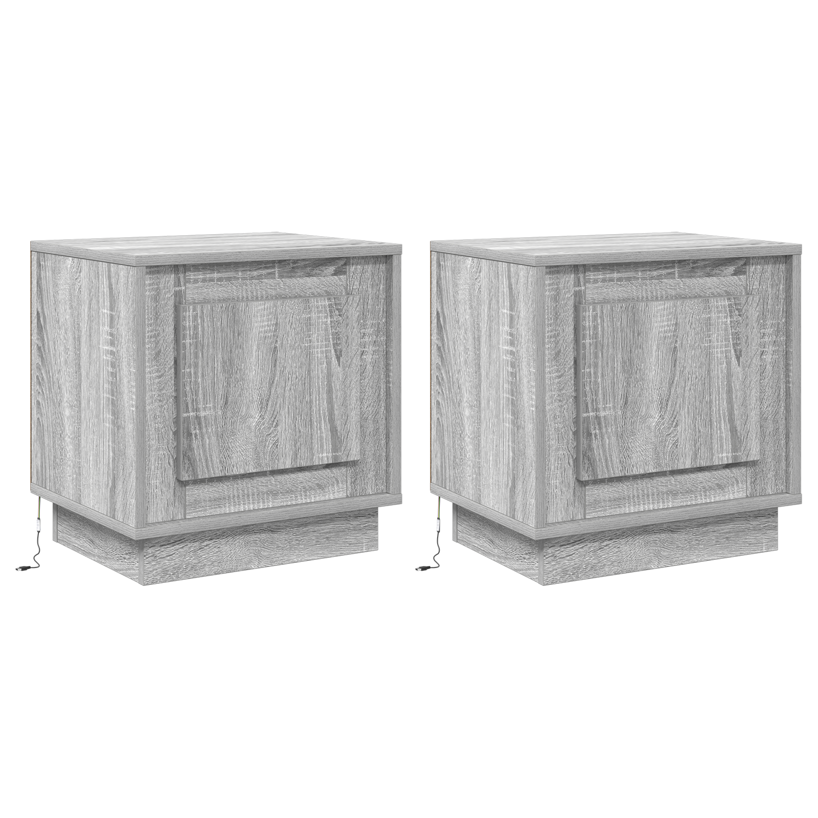 Bedside Cabinets with LED Lights 2 pcs Grey Sonoma 44x34,5x45 cm - Image 2