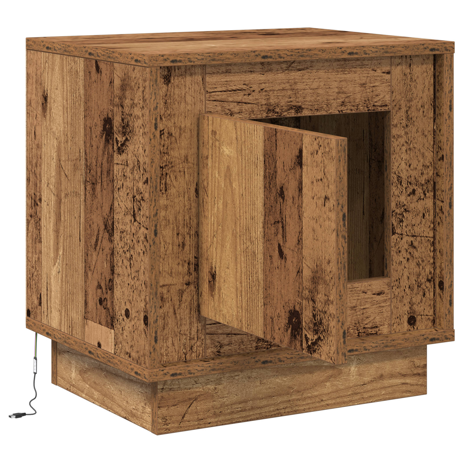 Bedside Cabinet with LED Lights Old Wood 44x34,5x45 cm - Image 5