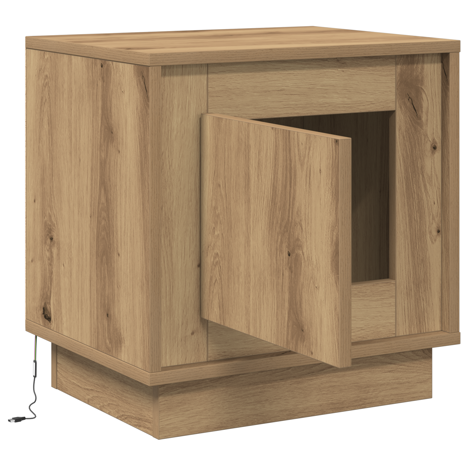 Bedside Cabinets with LED Lights 2 pcs Artisan Oak 44x34.5x45 cm - Image 7