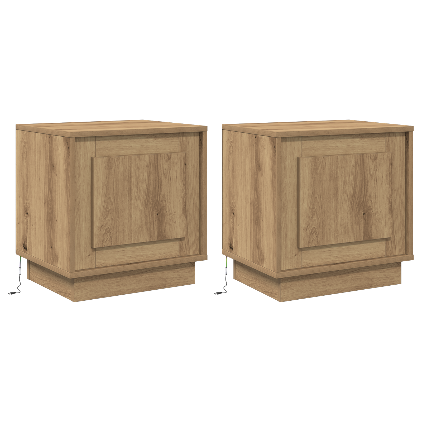 Bedside Cabinets with LED Lights 2 pcs Artisan Oak 44x34.5x45 cm - Image 2