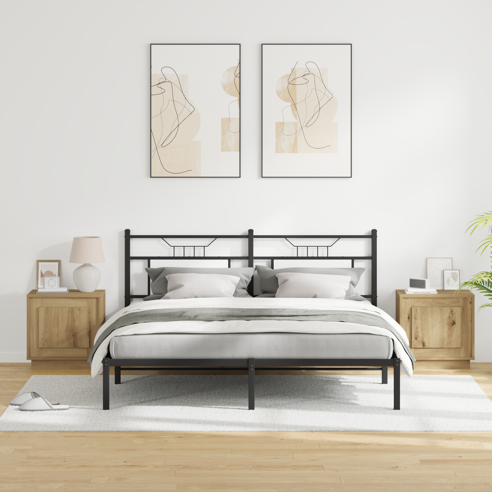 Bedside Cabinets with LED Lights 2 pcs Artisan Oak 44x34.5x45 cm - Image 5