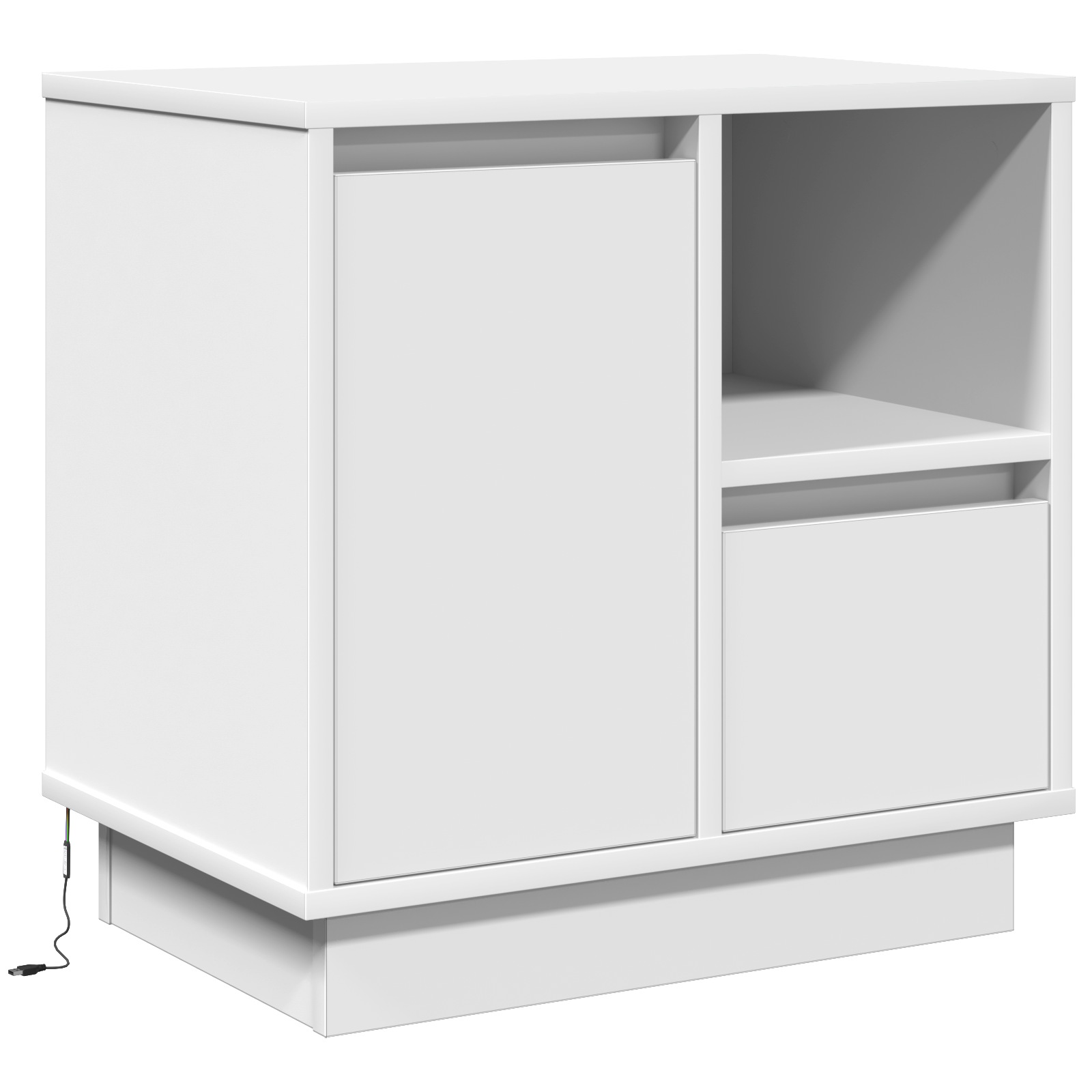 Bedside Cabinets with LED 2 pcs White 50x34,5x50 cm - Image 6