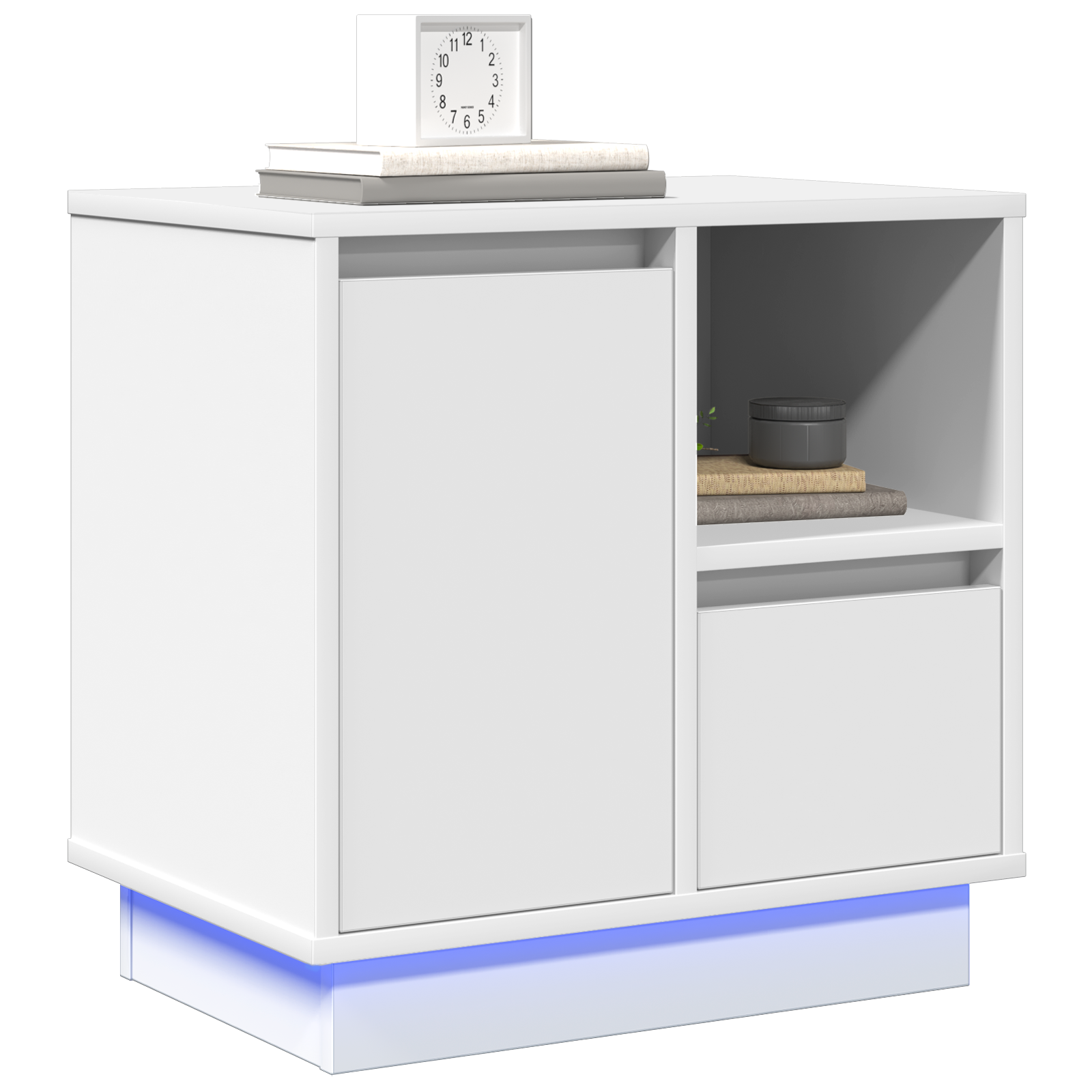 Bedside Cabinets with LED 2 pcs White 50x34,5x50 cm - Image 3