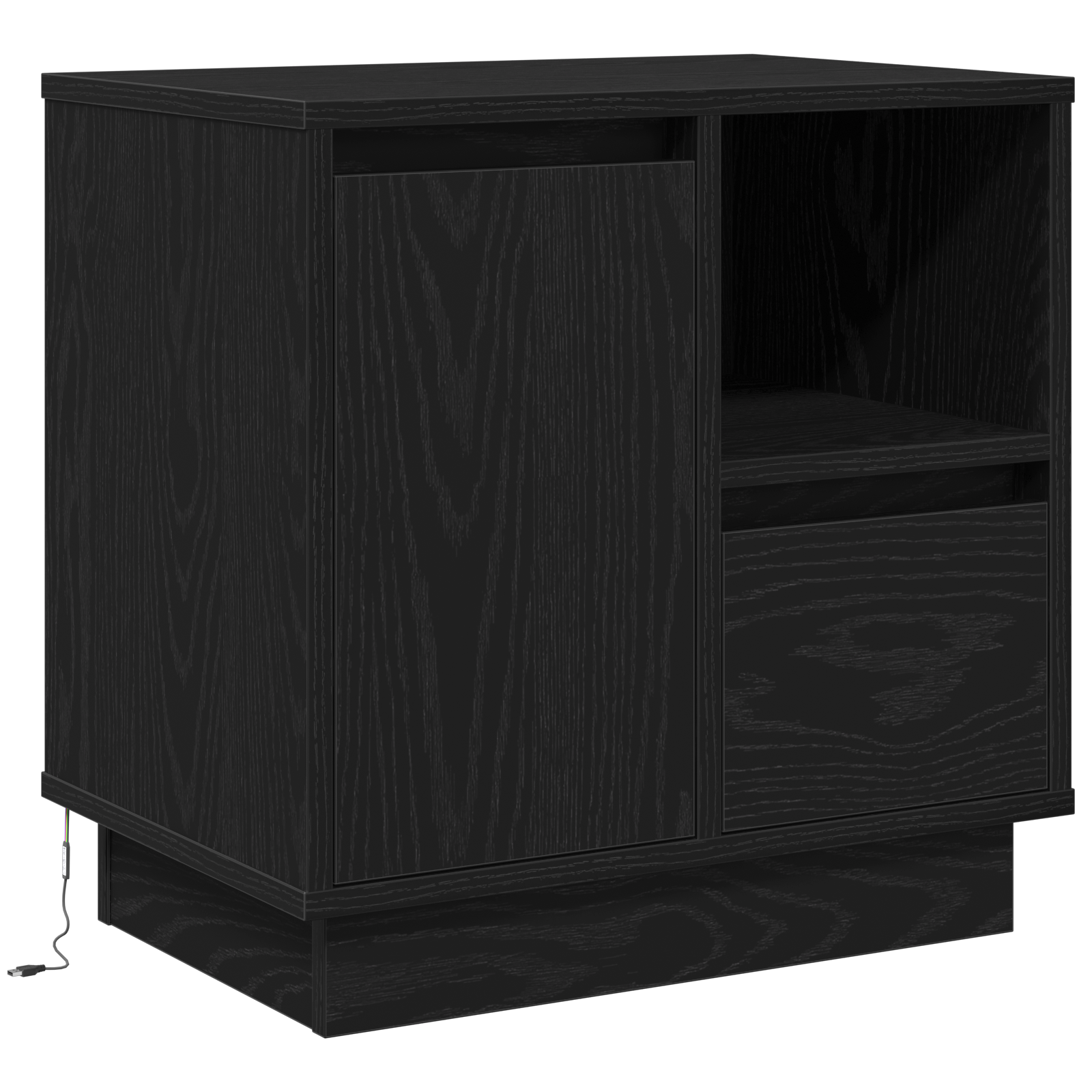 Bedside Cabinets with LED 2 pcs Black Oak 50x34,5x50 cm - Image 6