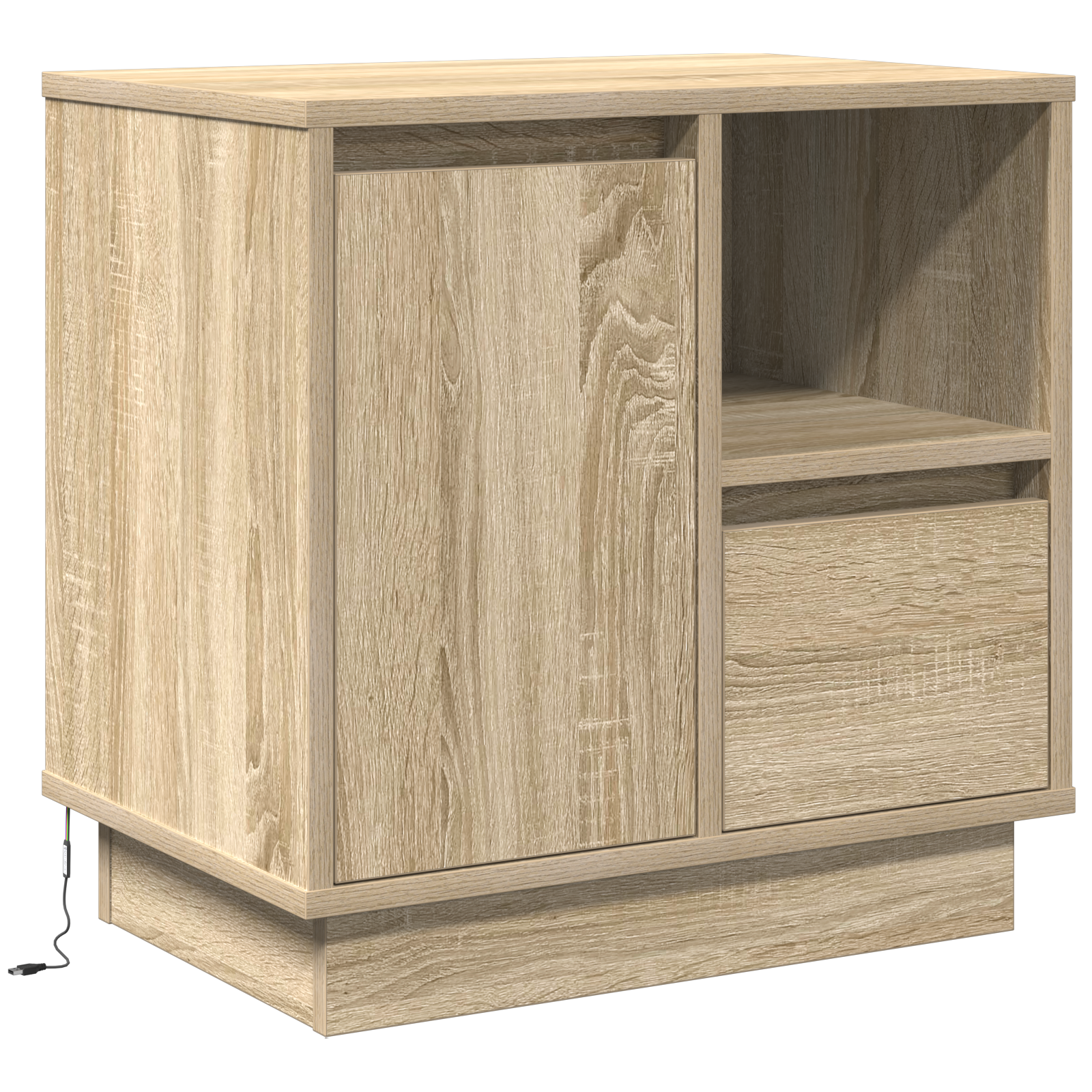 Bedside Cabinet with LED Sonoma Oak 50x34,5x50 cm - Image 2