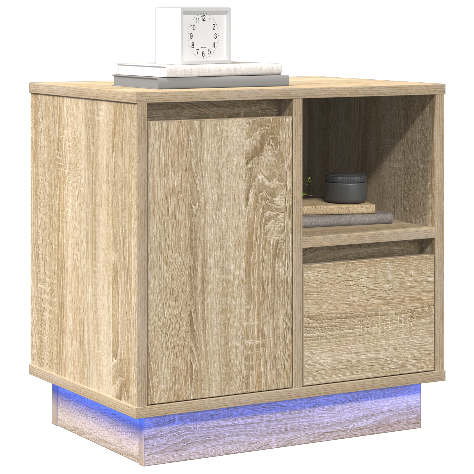 Bedside Cabinet with LED Sonoma Oak 50x34,5x50 cm - Image 3
