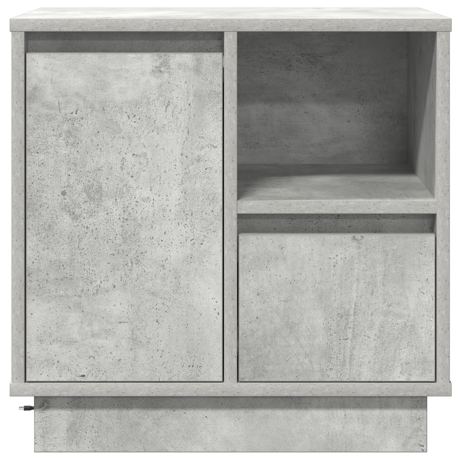 Bedside Cabinet with LED Concrete Grey 50x34.5x50 cm - Image 6