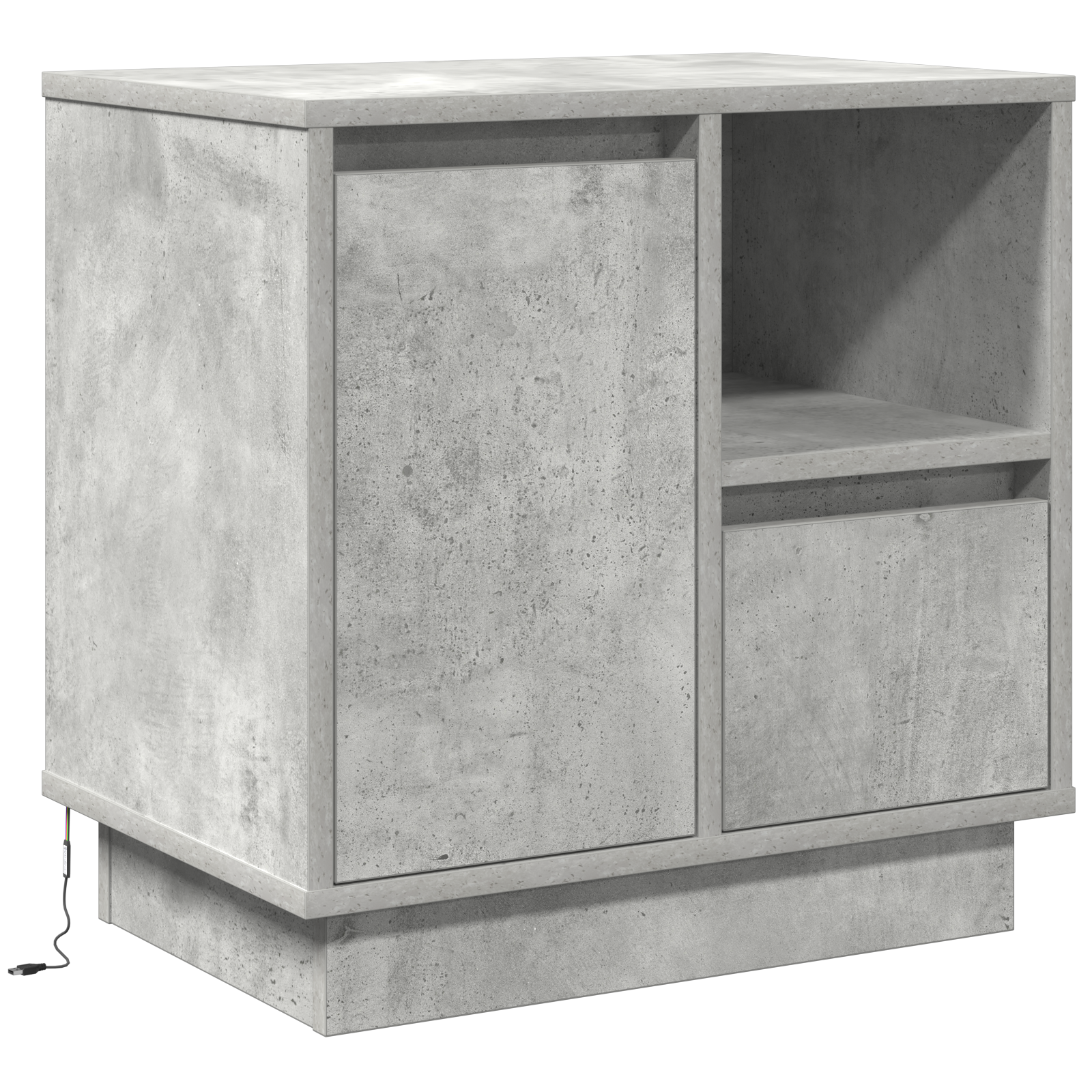 Bedside Cabinets with LED 2 pcs Concrete Grey 50x34.5x50 cm - Image 6
